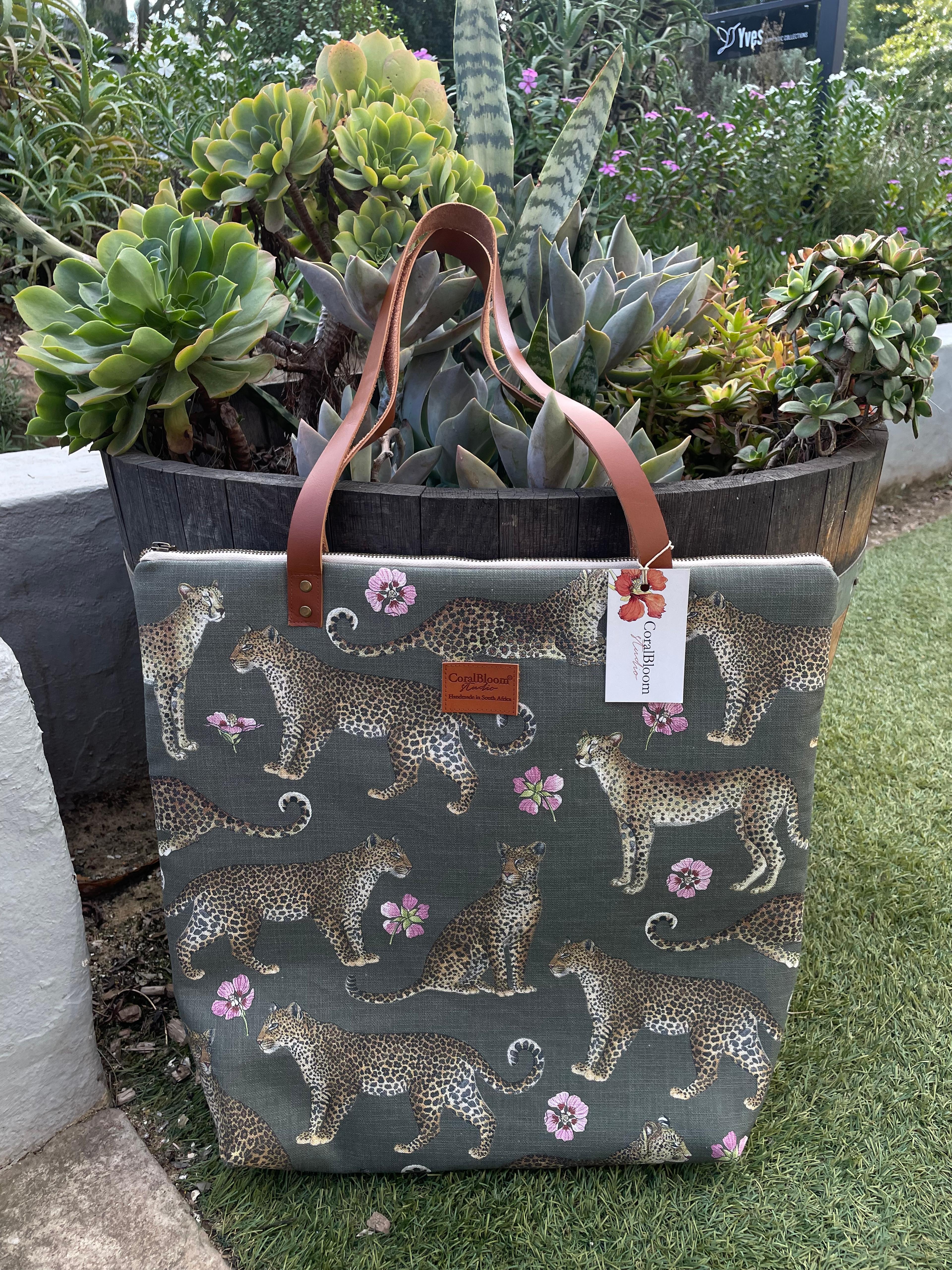 Green Leopard Luxury Tote Bag