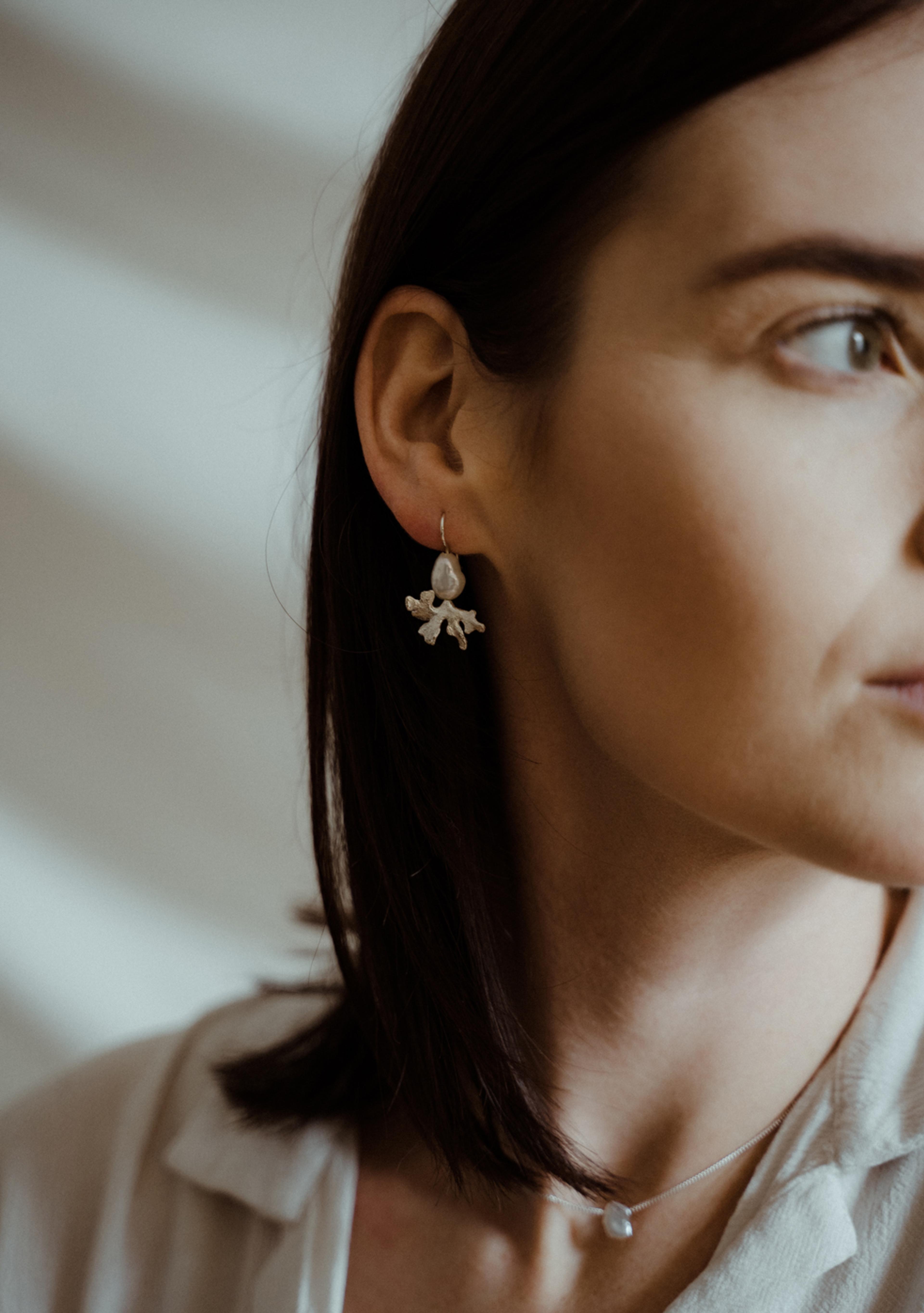 Kinkel Jewelry - Coral Pearl Earrings Kinkel — view 6