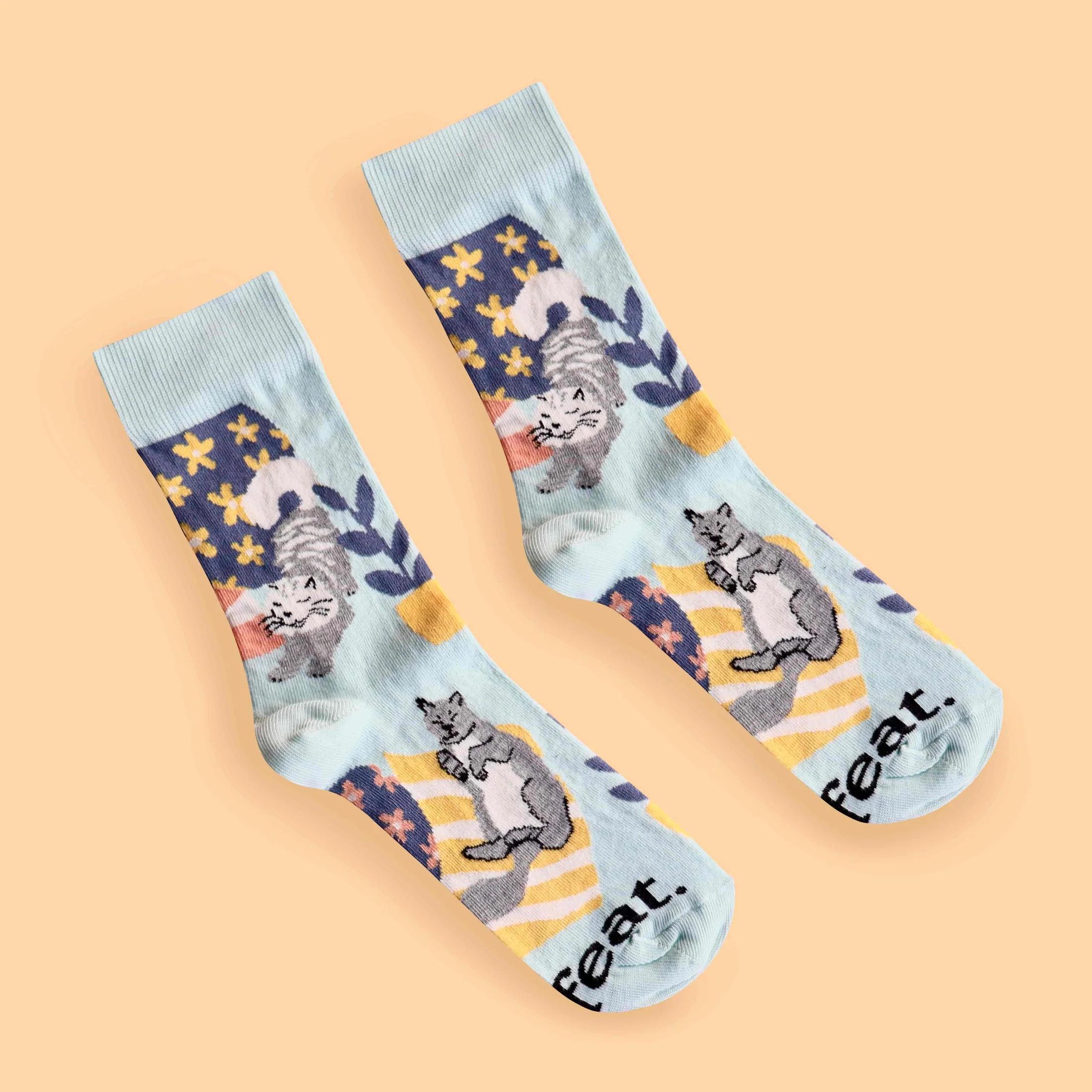Feat Adult Sock - Cat on the Mat