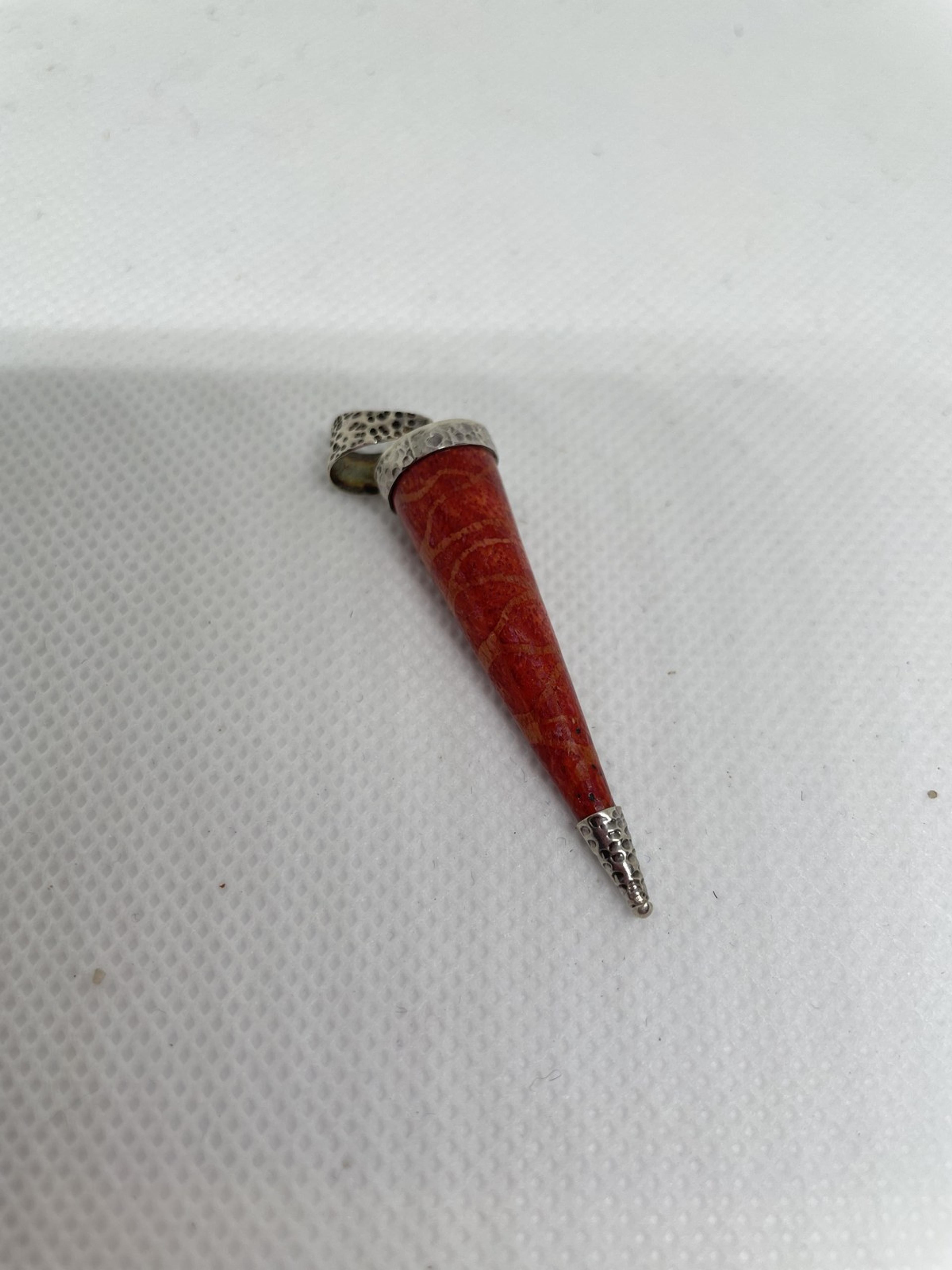Red Sponge Coral Cone Pendant