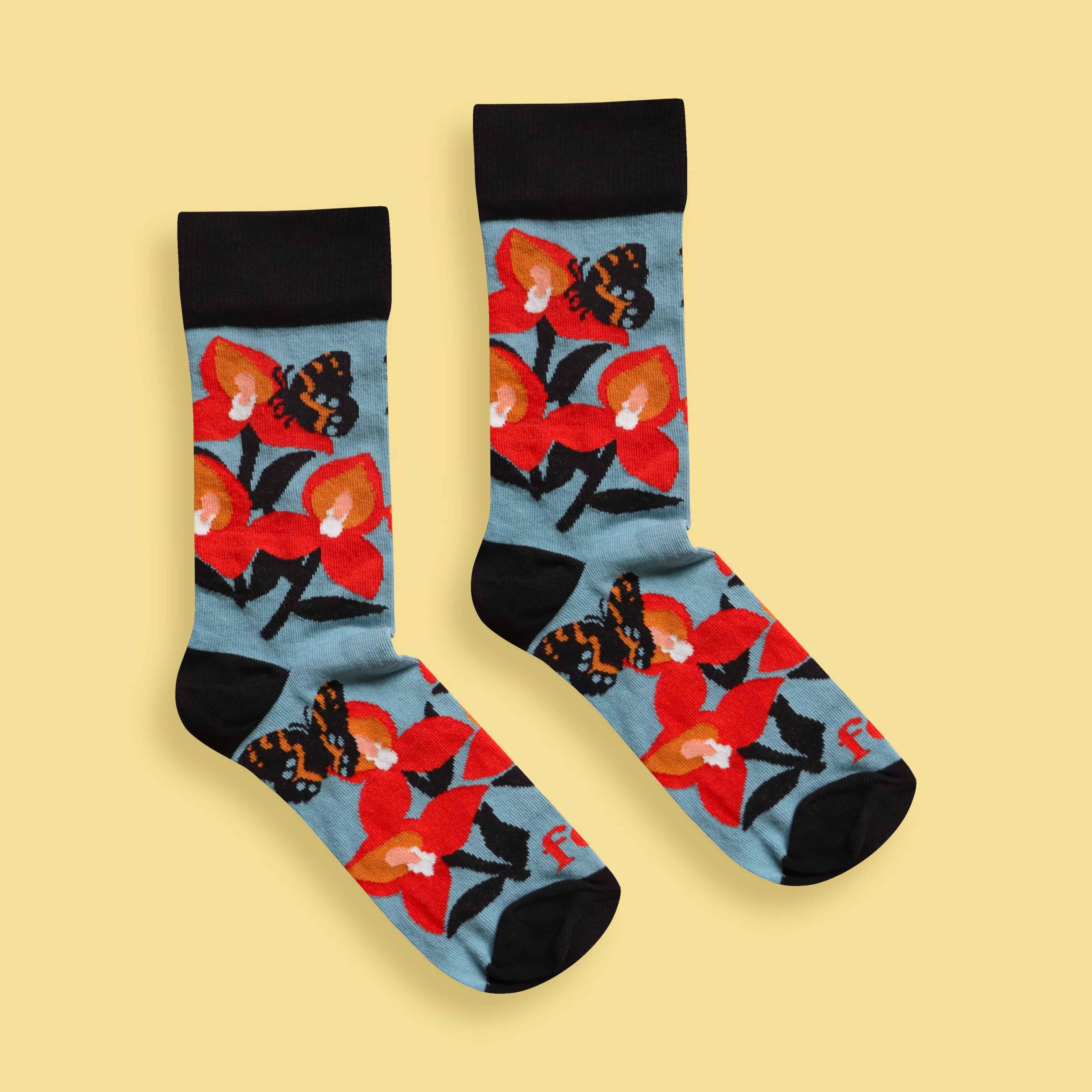 Disa Uniflora & Butterfly Socks — view 2