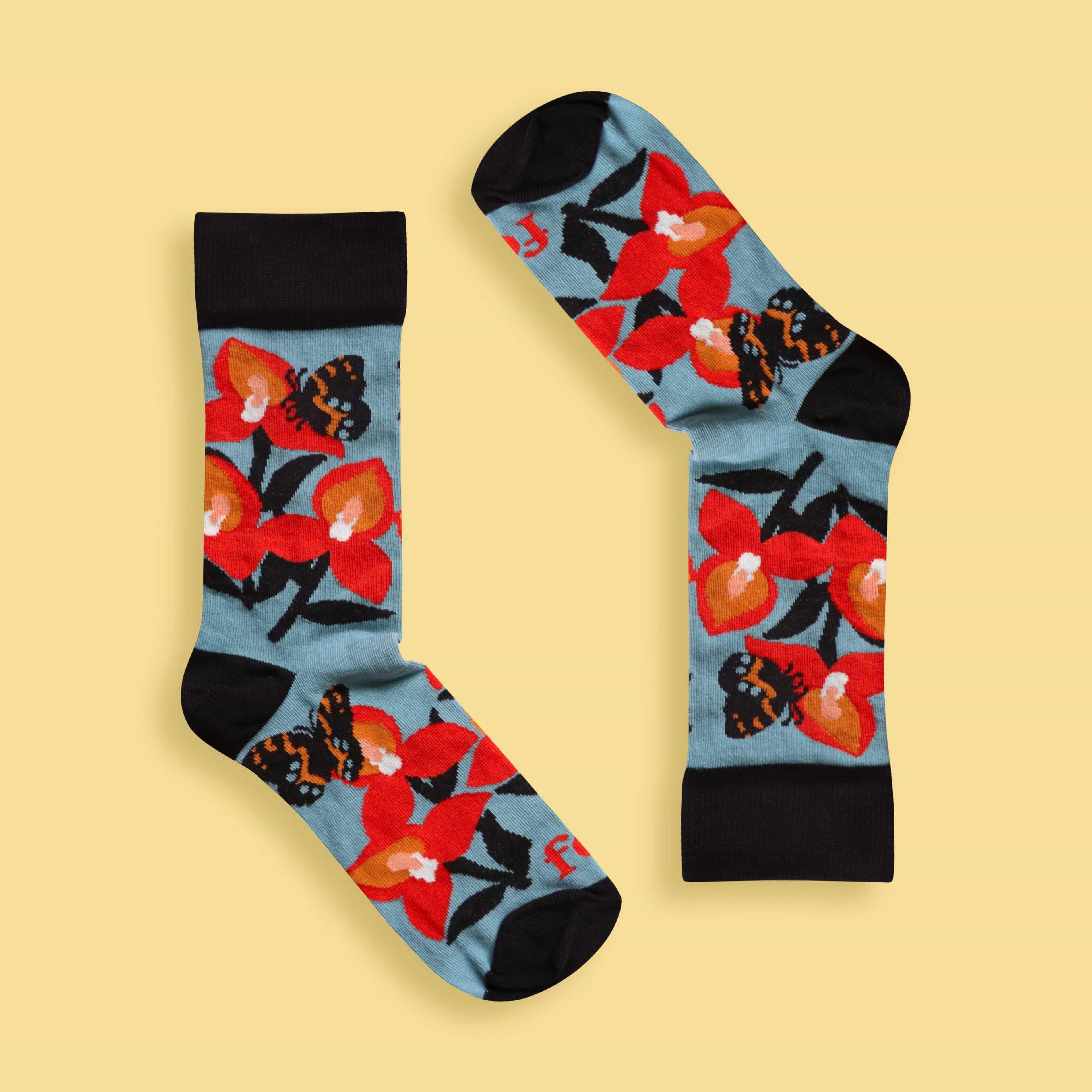 Disa Uniflora & Butterfly Socks — view 3