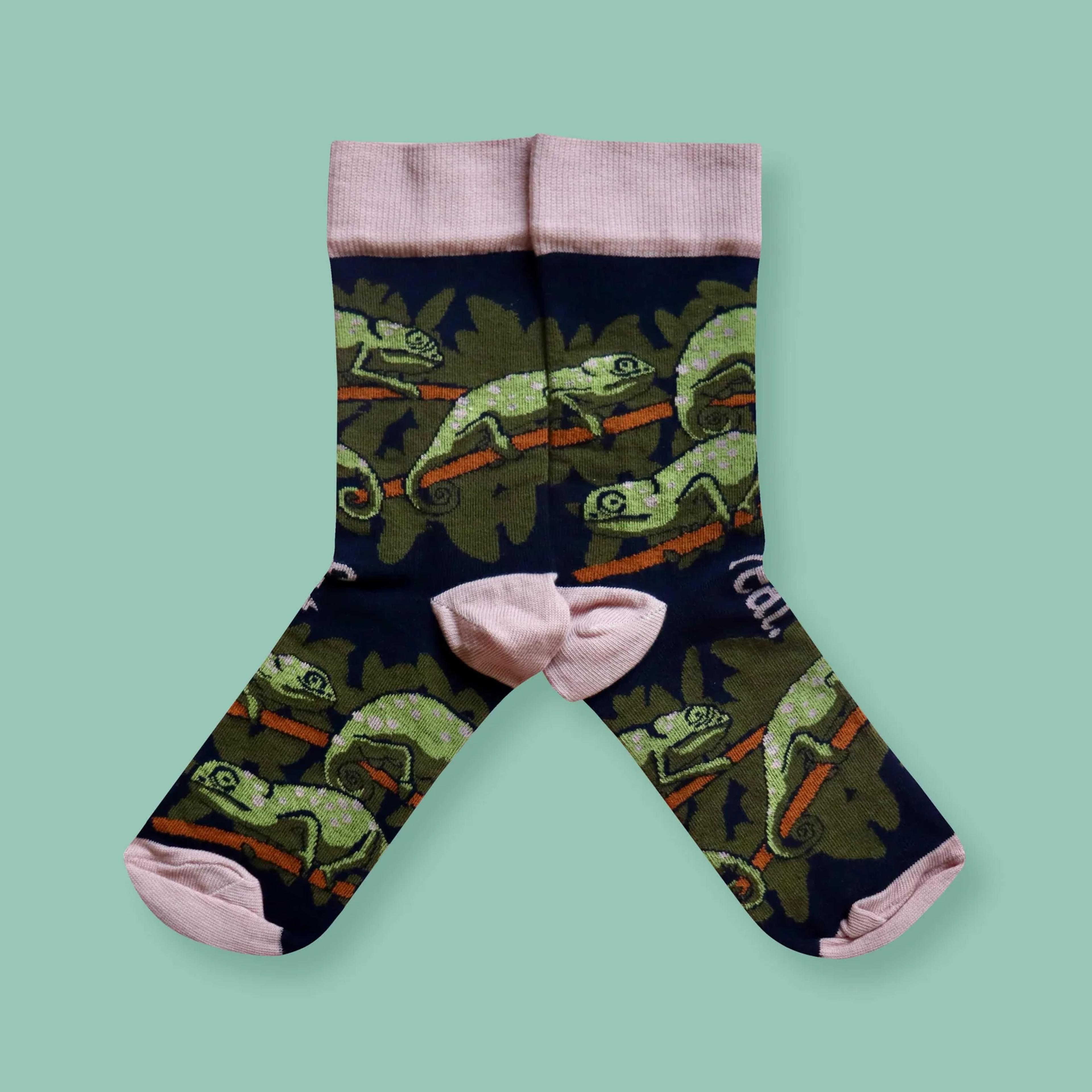 Feat Adult Socks - Chameleon socks | Flap-necked chameleon