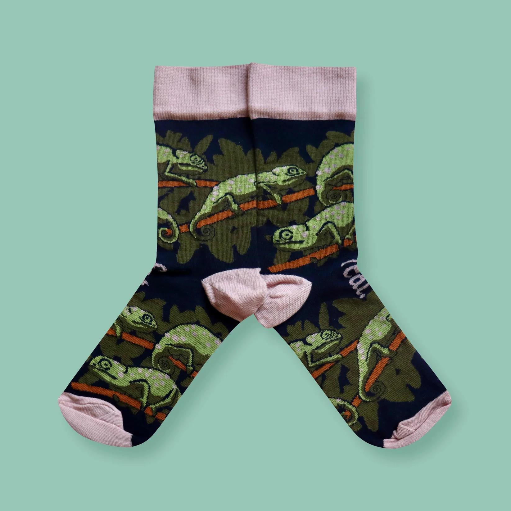 Feat Adult Socks - Chameleon socks | Flap-necked chameleon