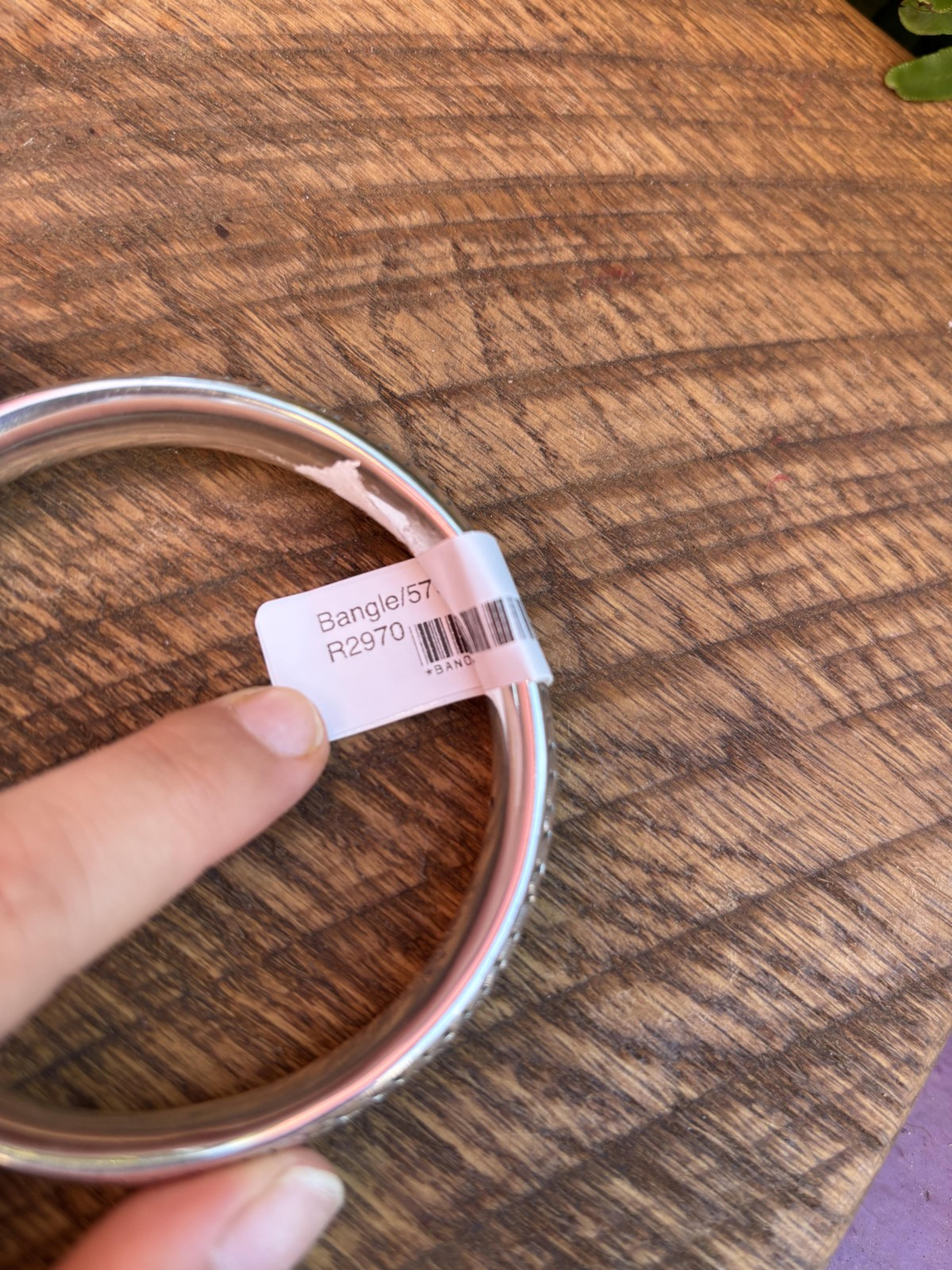 Pebbled Texture Silver Cuff Bangle