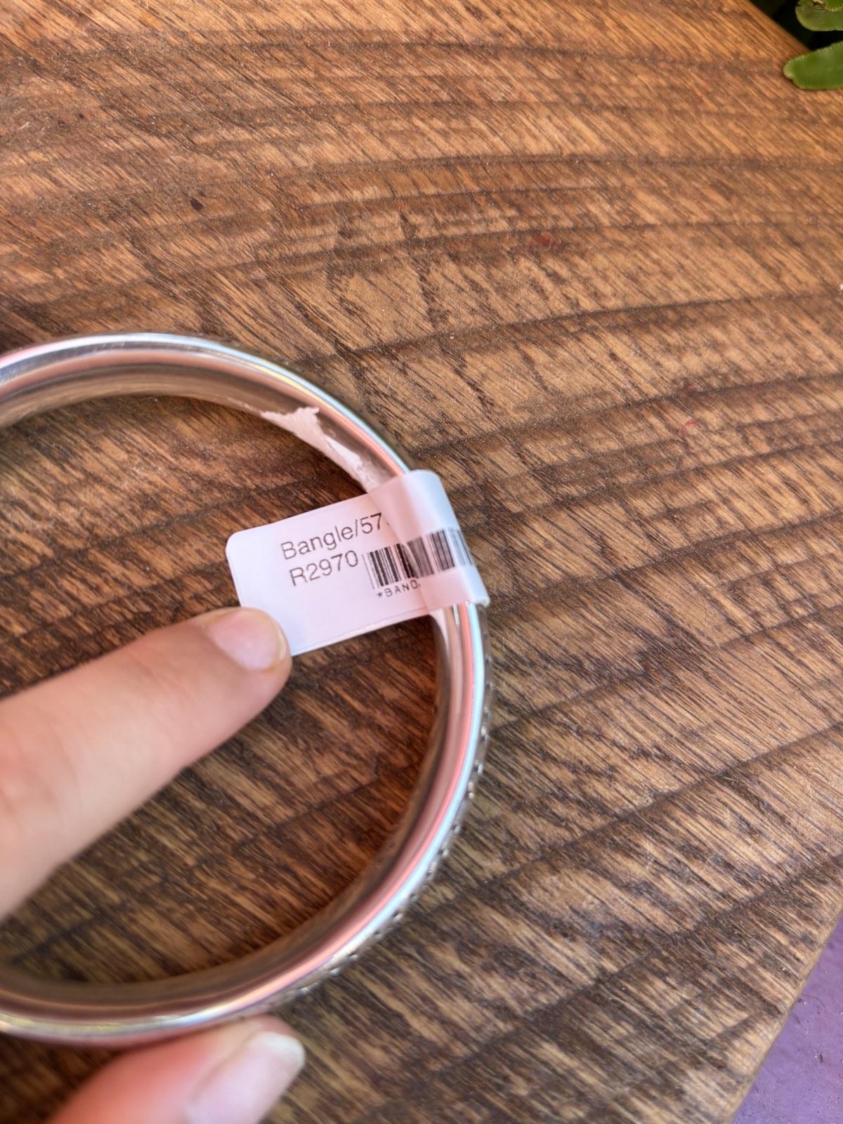 Pebbled Texture Silver Cuff Bangle