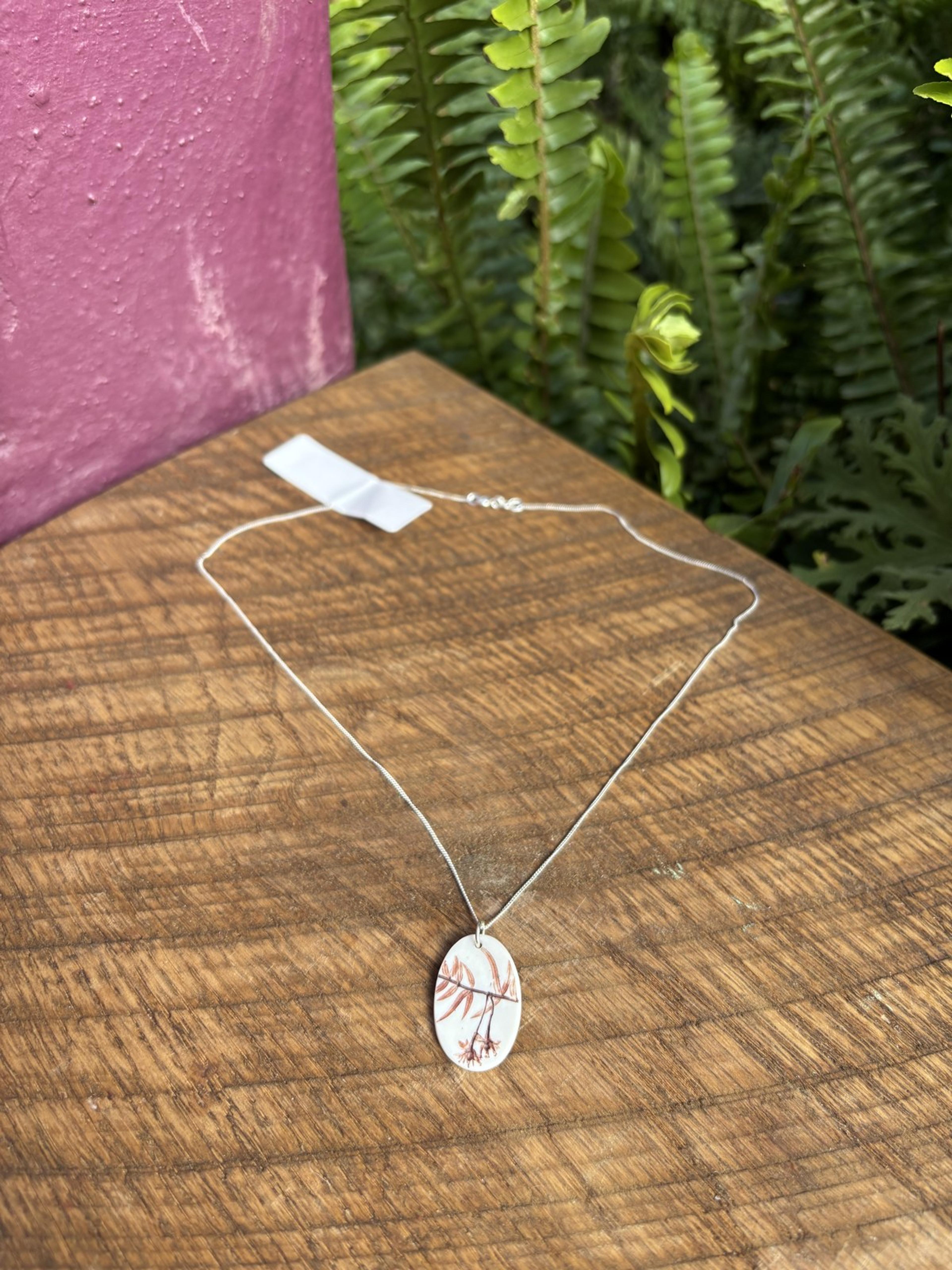 Fynbos Branch Oval Pendant Necklace