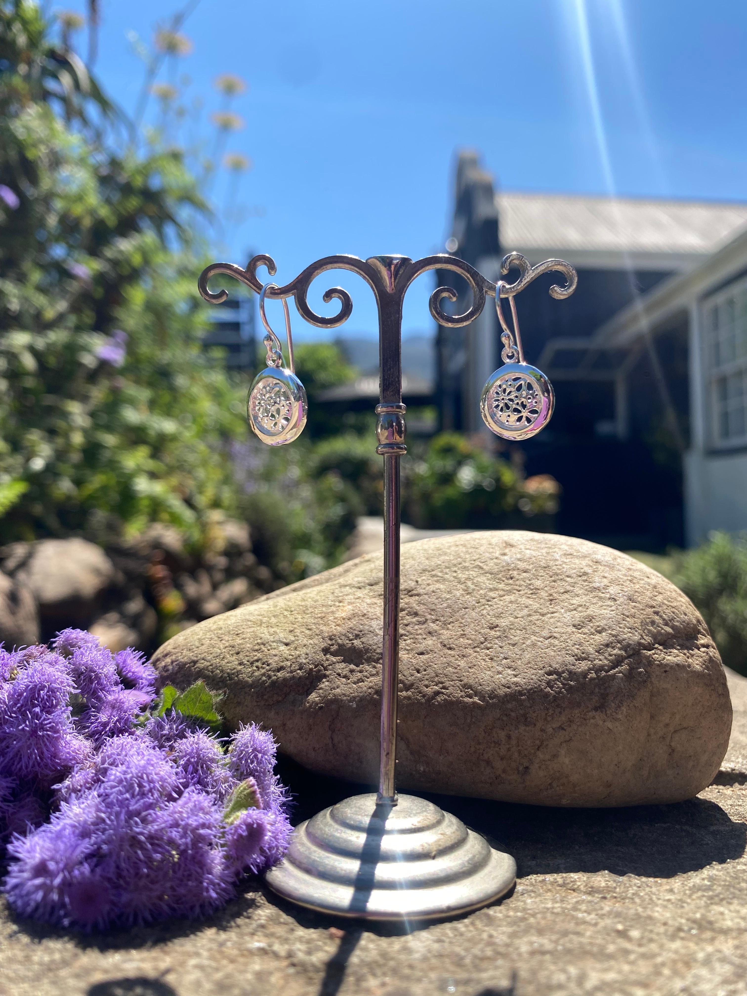 Intricate Sterling Silver Mandala Filigree Drop Earrings