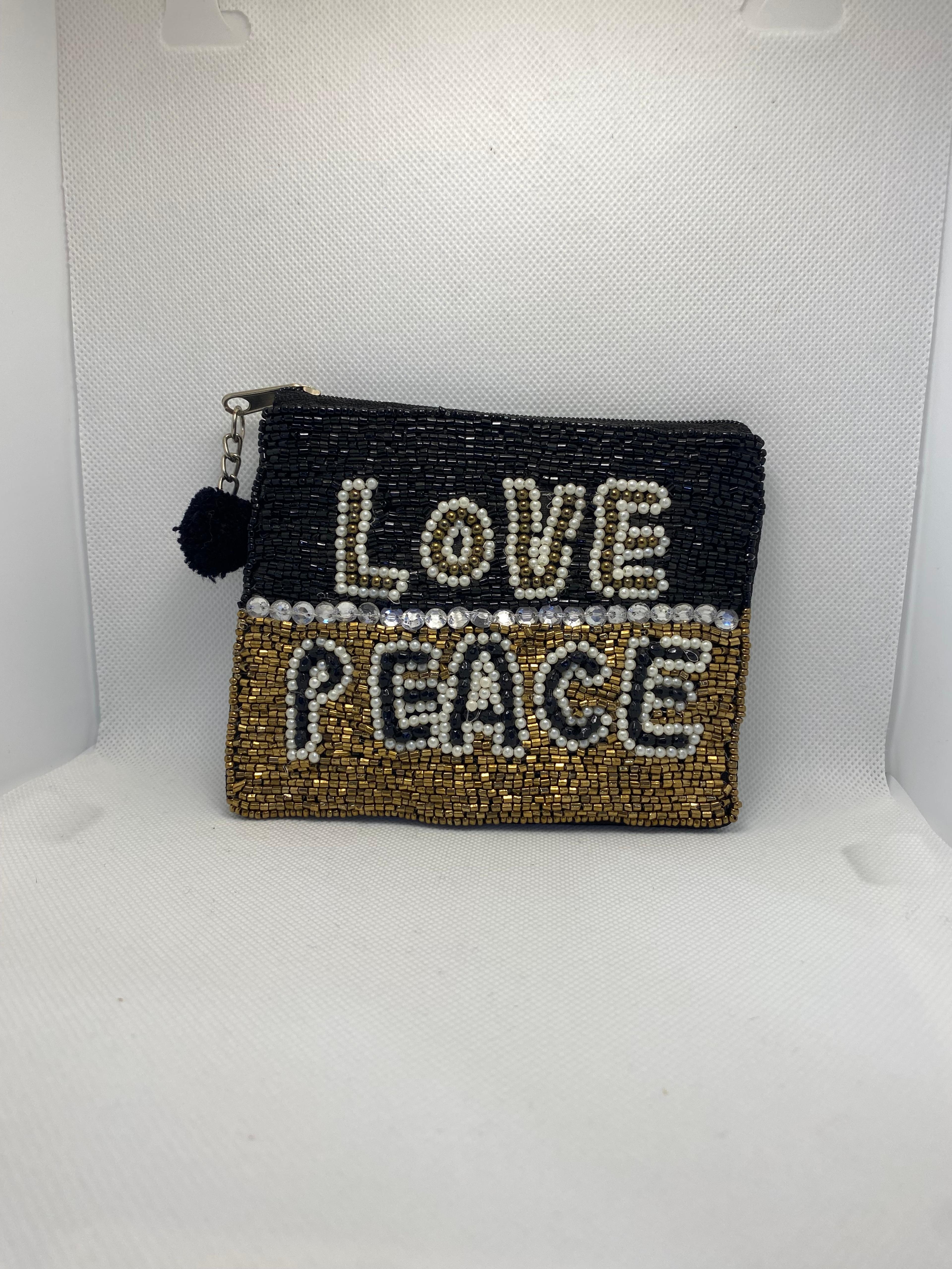Kitch Kool Beaded Coin Purse — Love Peace
