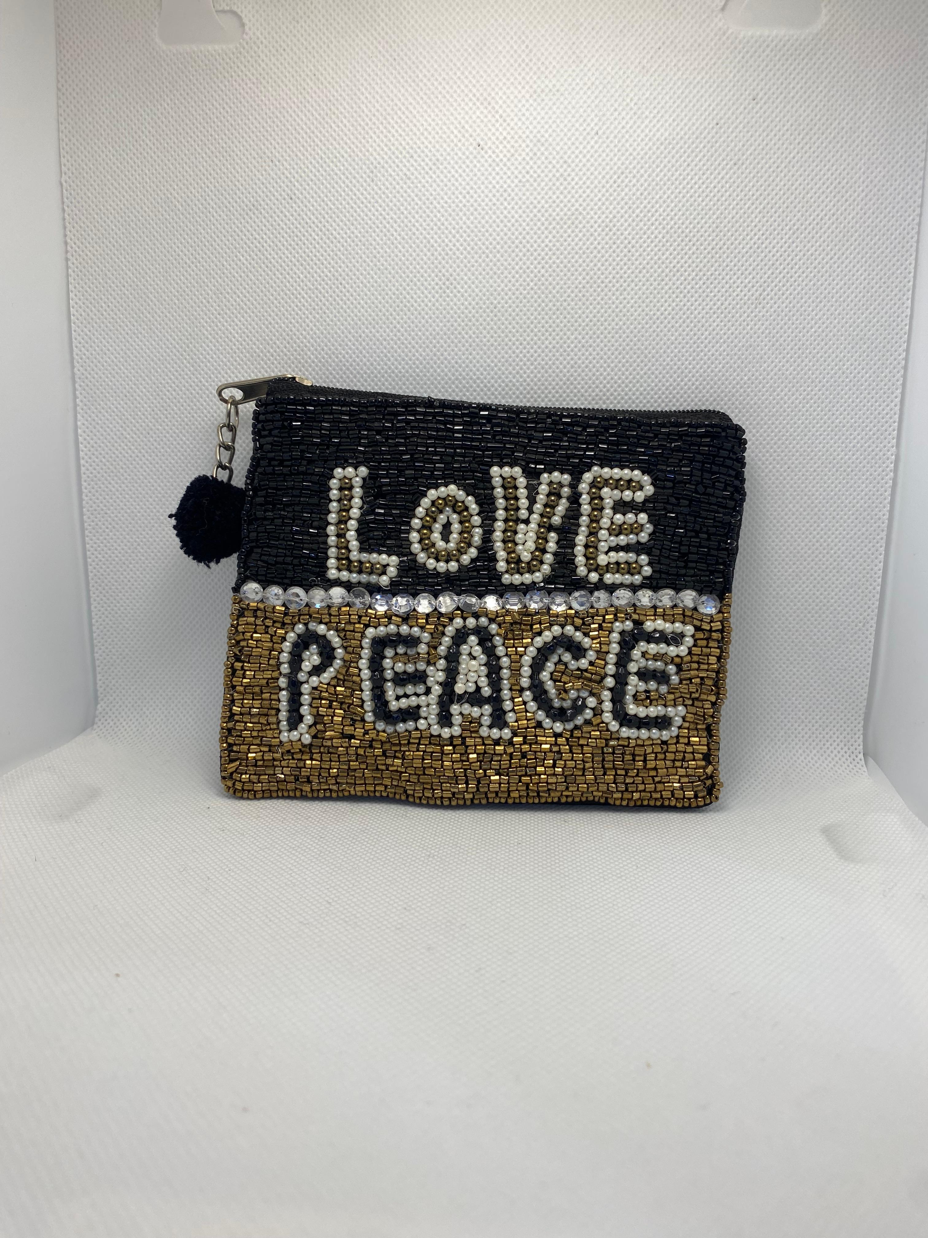 Kitch Kool Beaded Coin Purse — Love Peace
