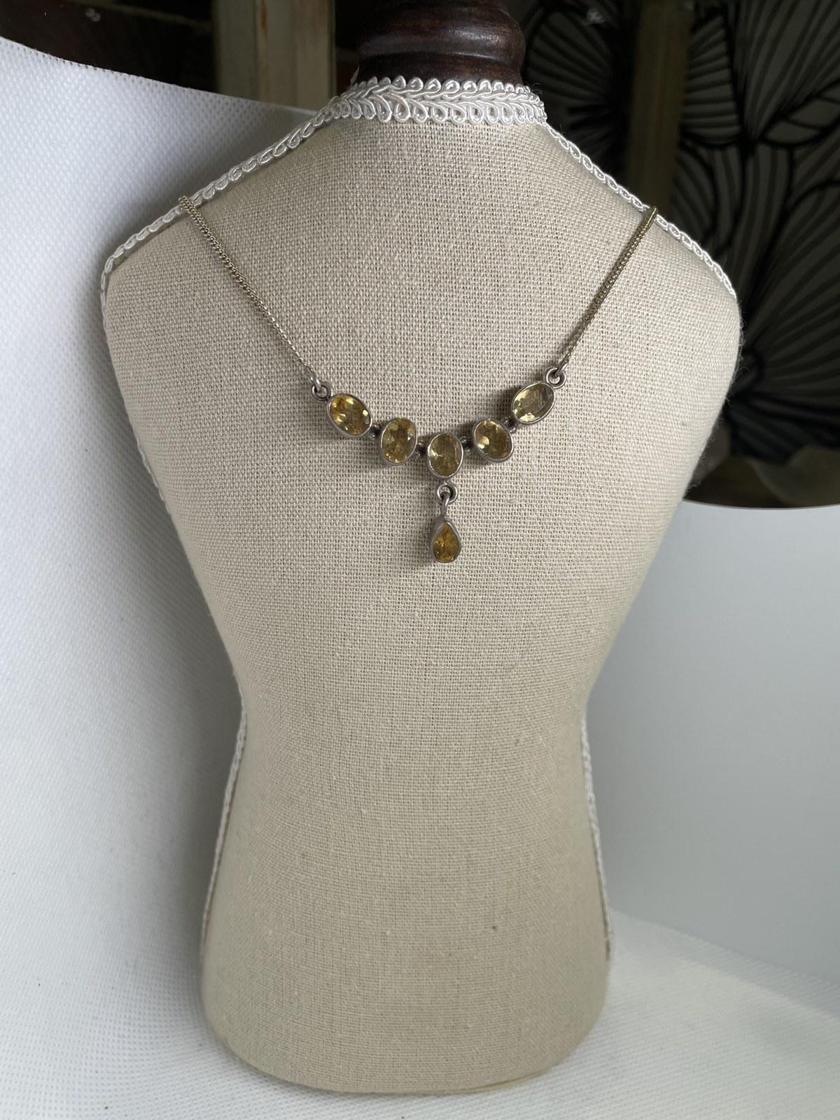 Golden Citrine-Style Graduated Drop Necklace