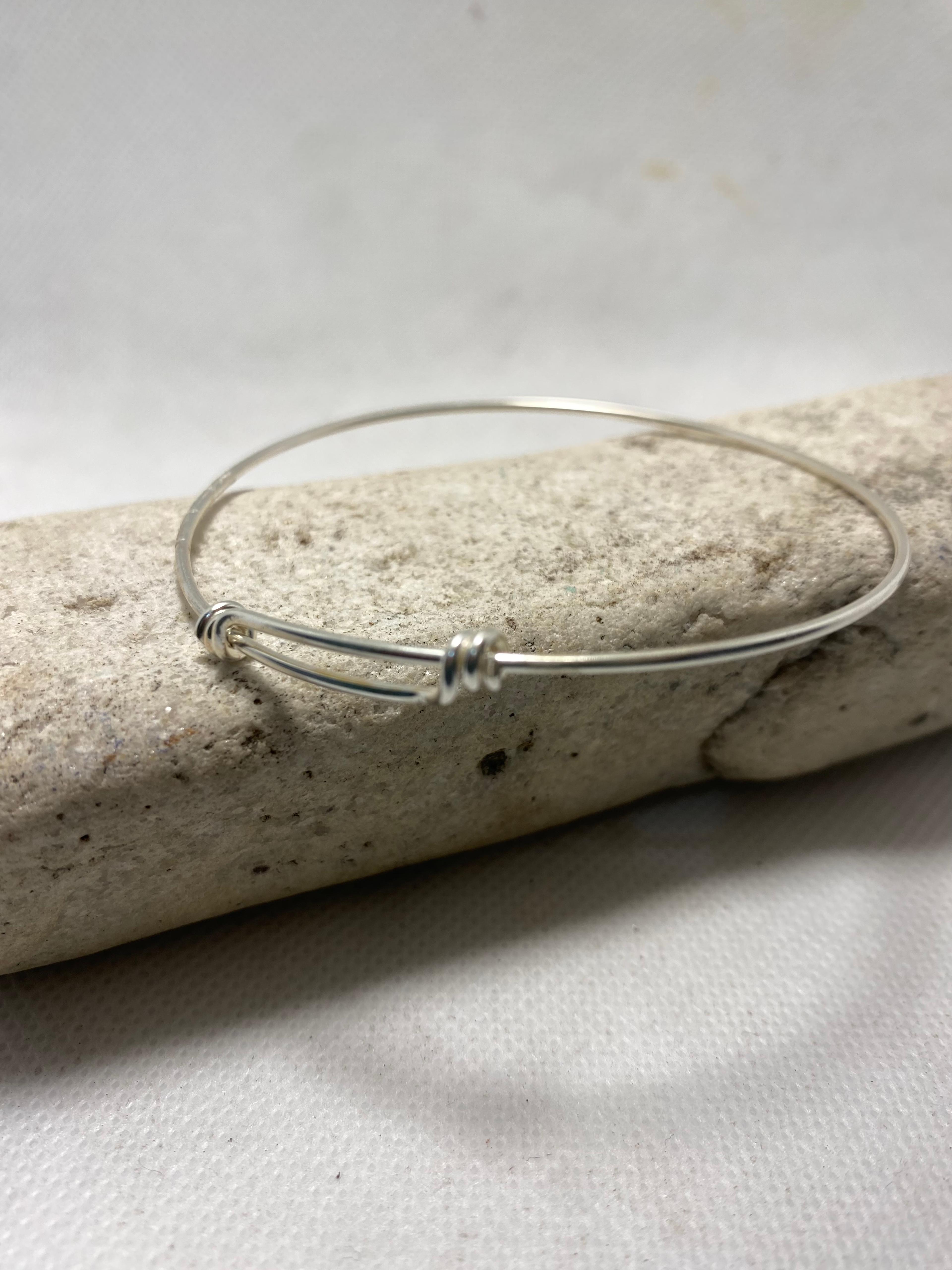 Delicate Silver Knot Bangle