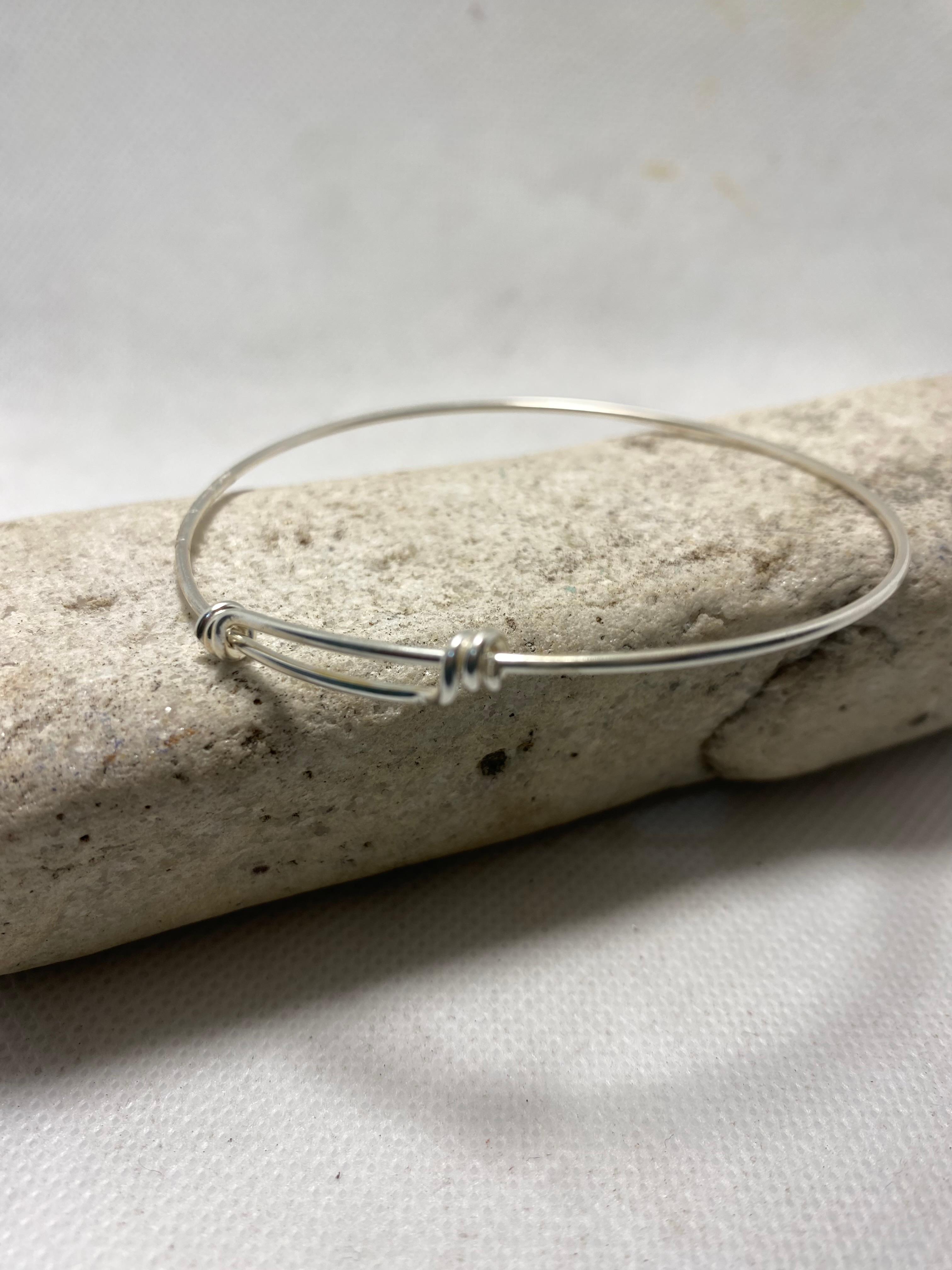 Delicate Silver Knot Bangle