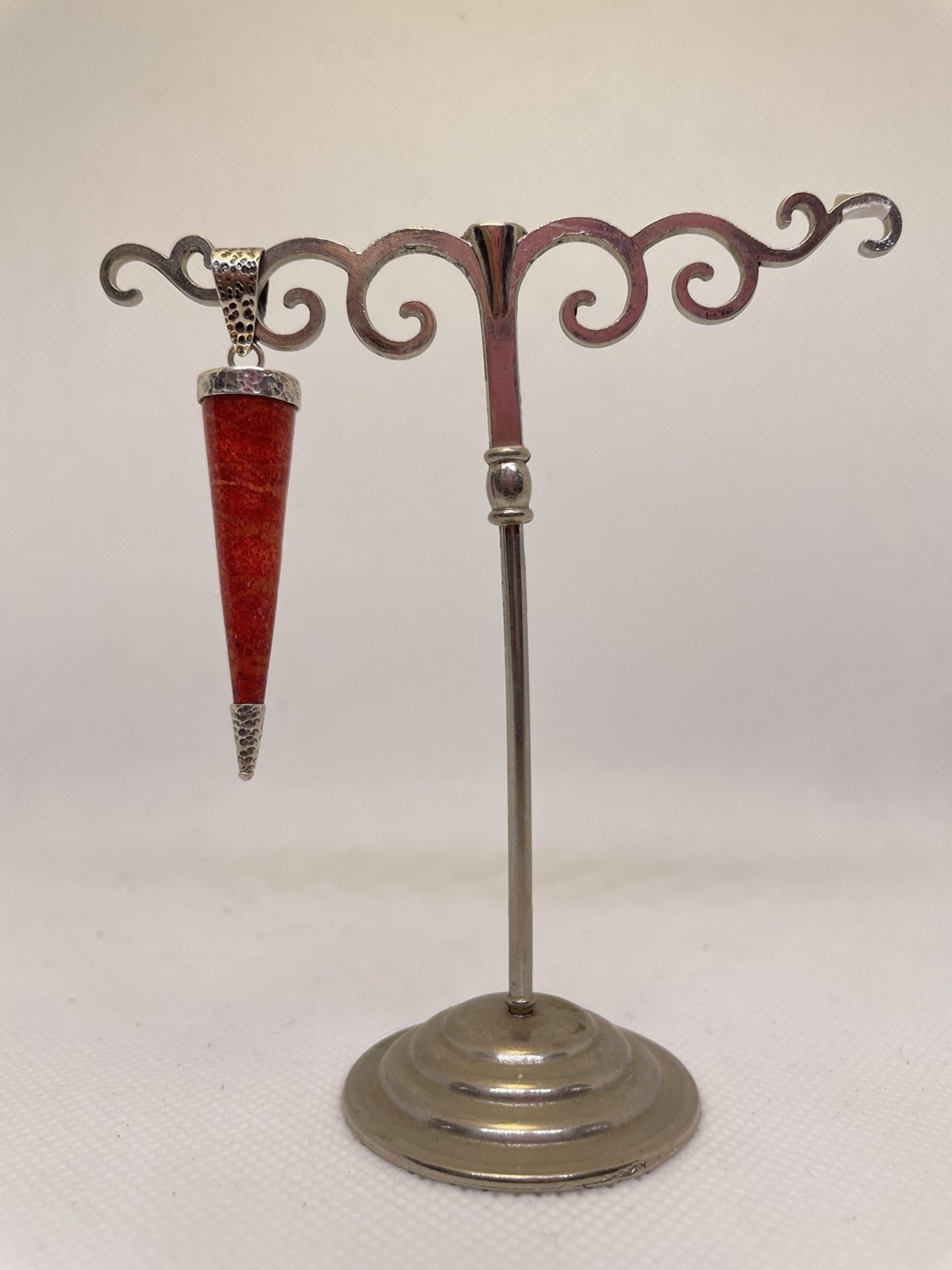 Red Sponge Coral Cone Pendant