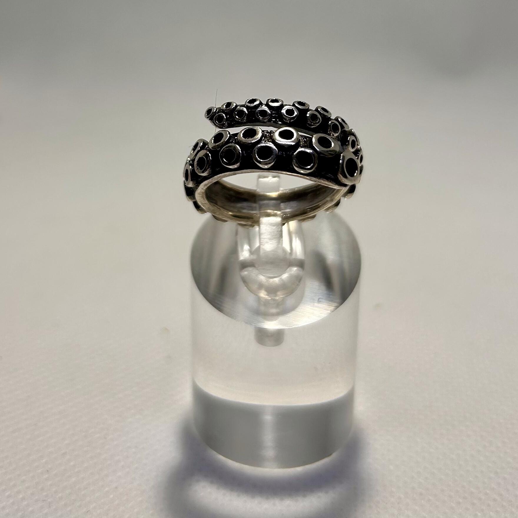 Octopus Tentacle Silver Ring