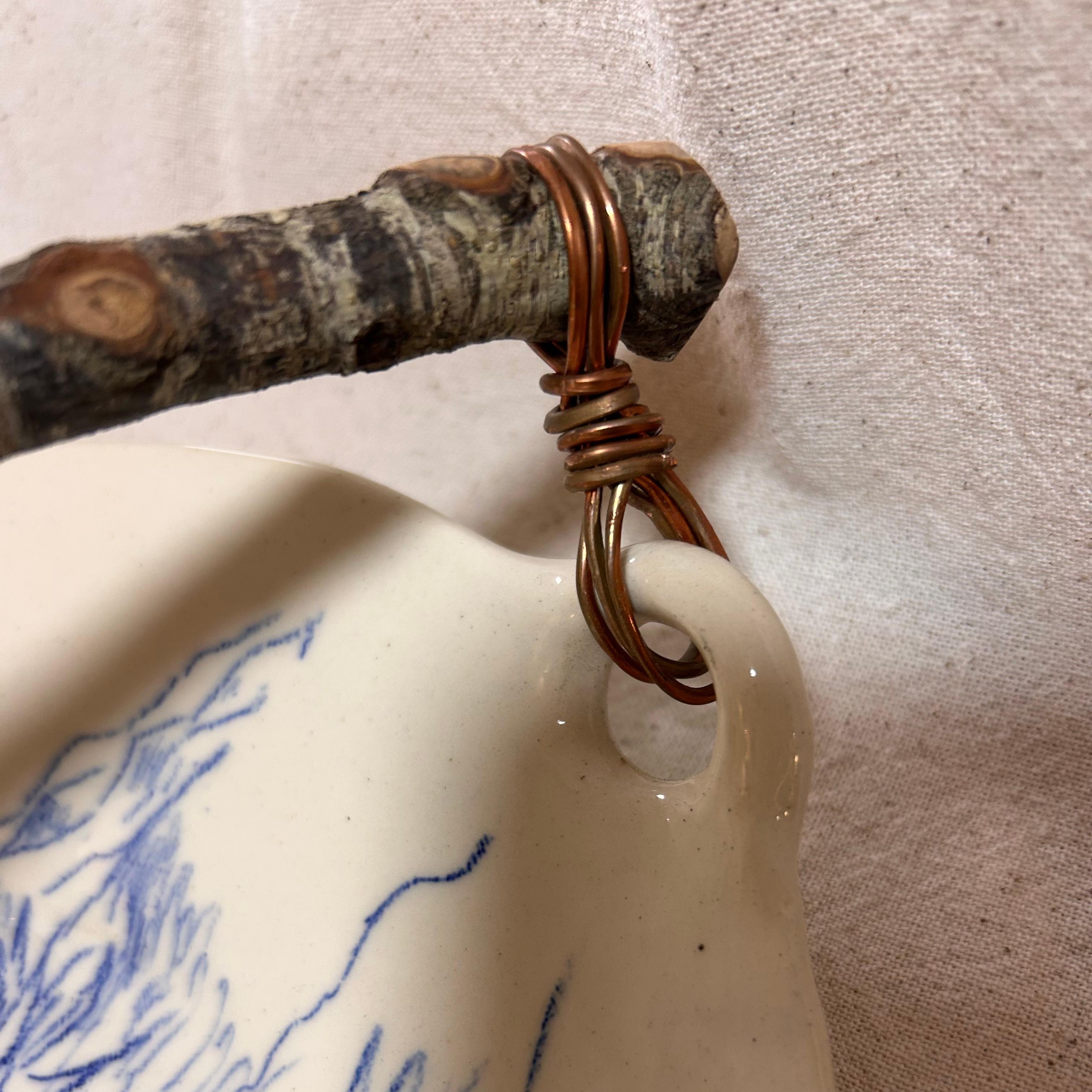 Ceramic Plate with Wood Handle