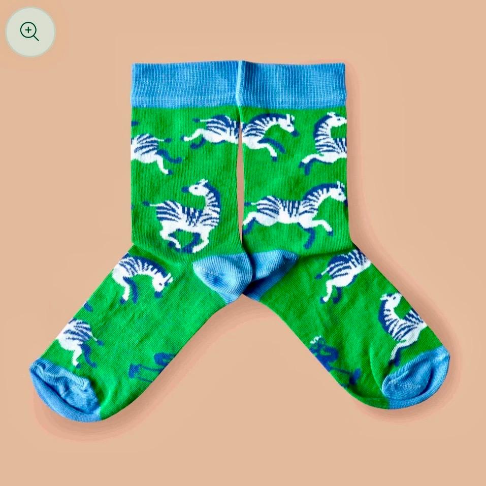 Feat Kids Socks — Zebra