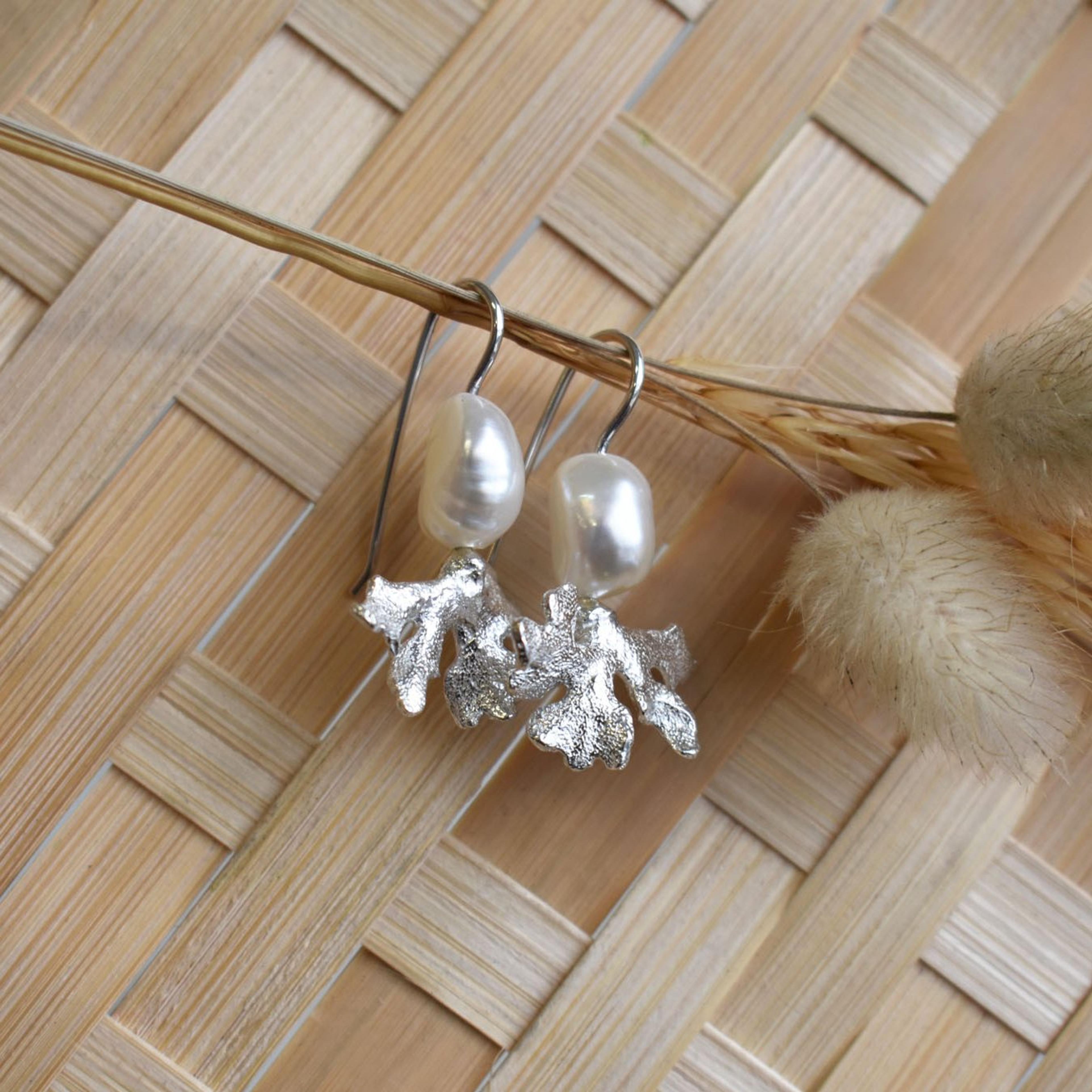 Coral Pearl Earrings