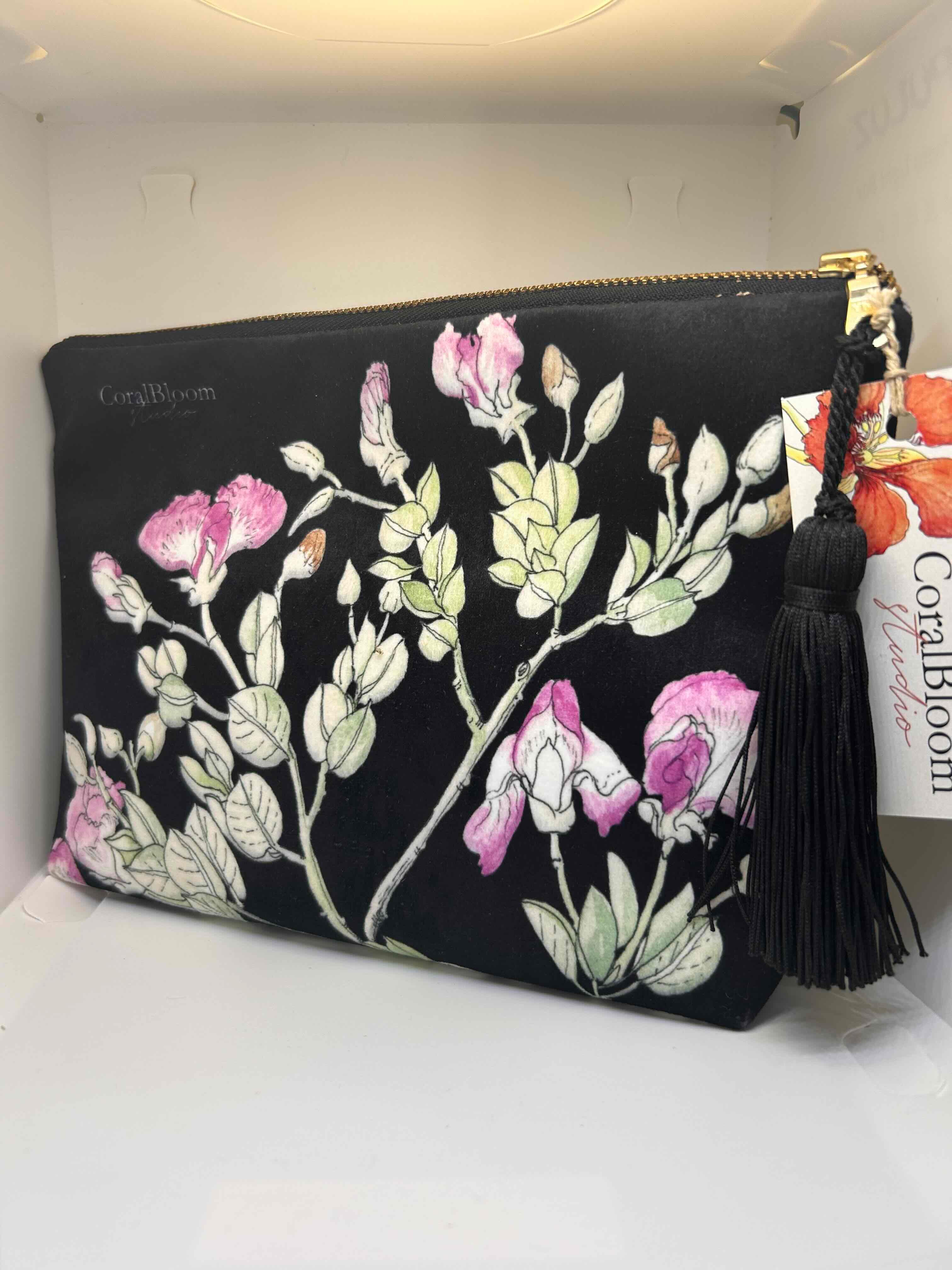 Clutch Bag with Tassel - Velvet Sweetpea