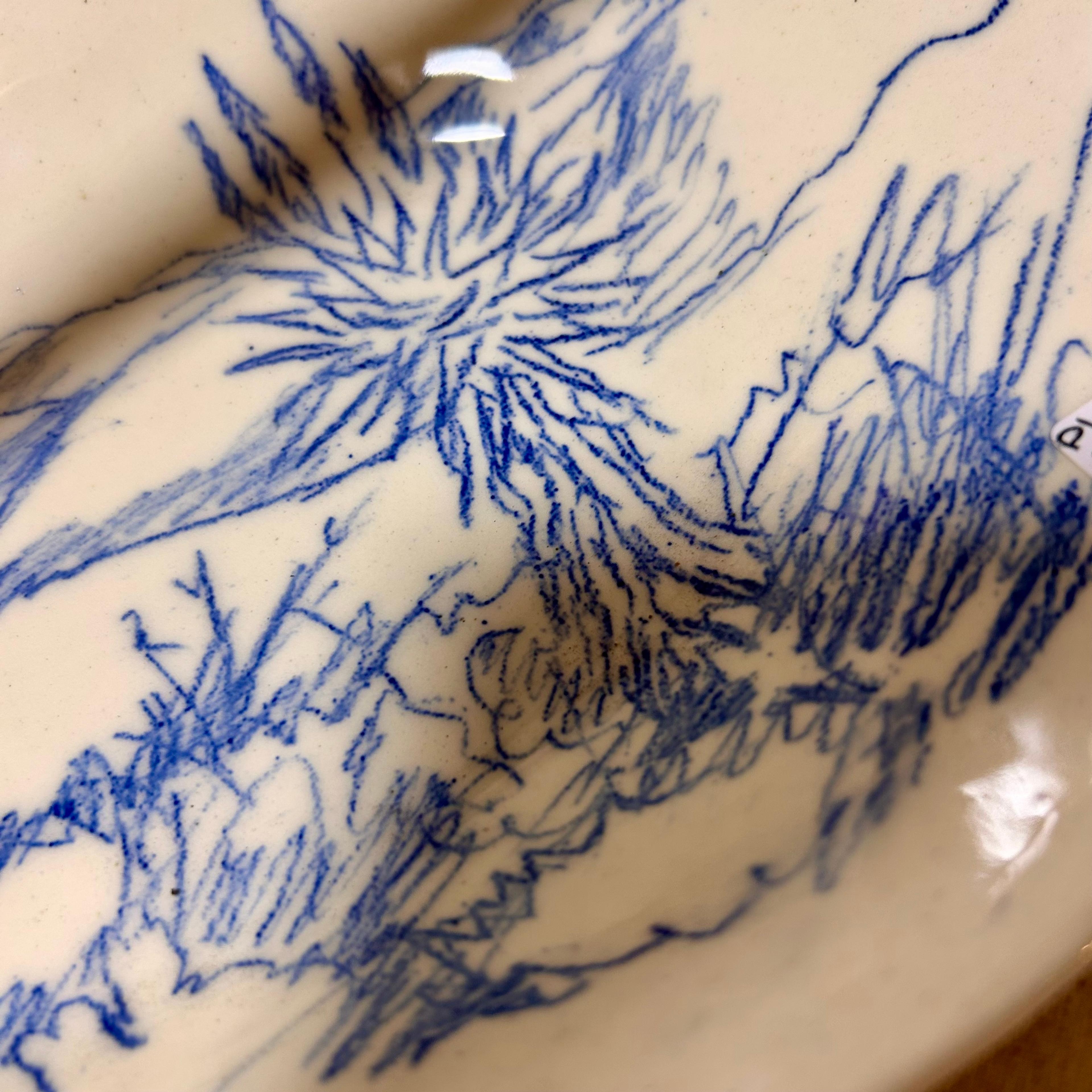 Ceramic Plate with Wood Handle