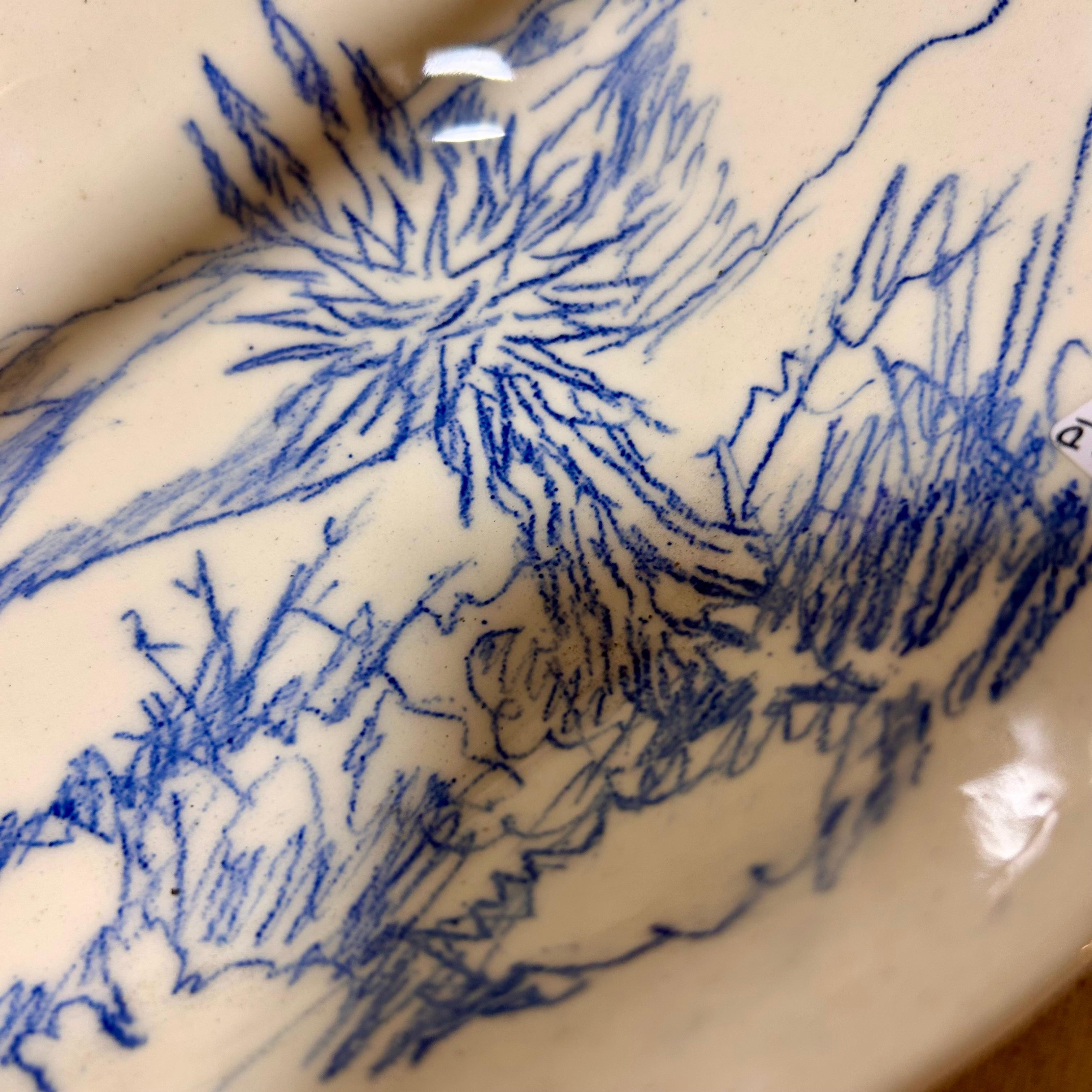 Ceramic Plate with Wood Handle