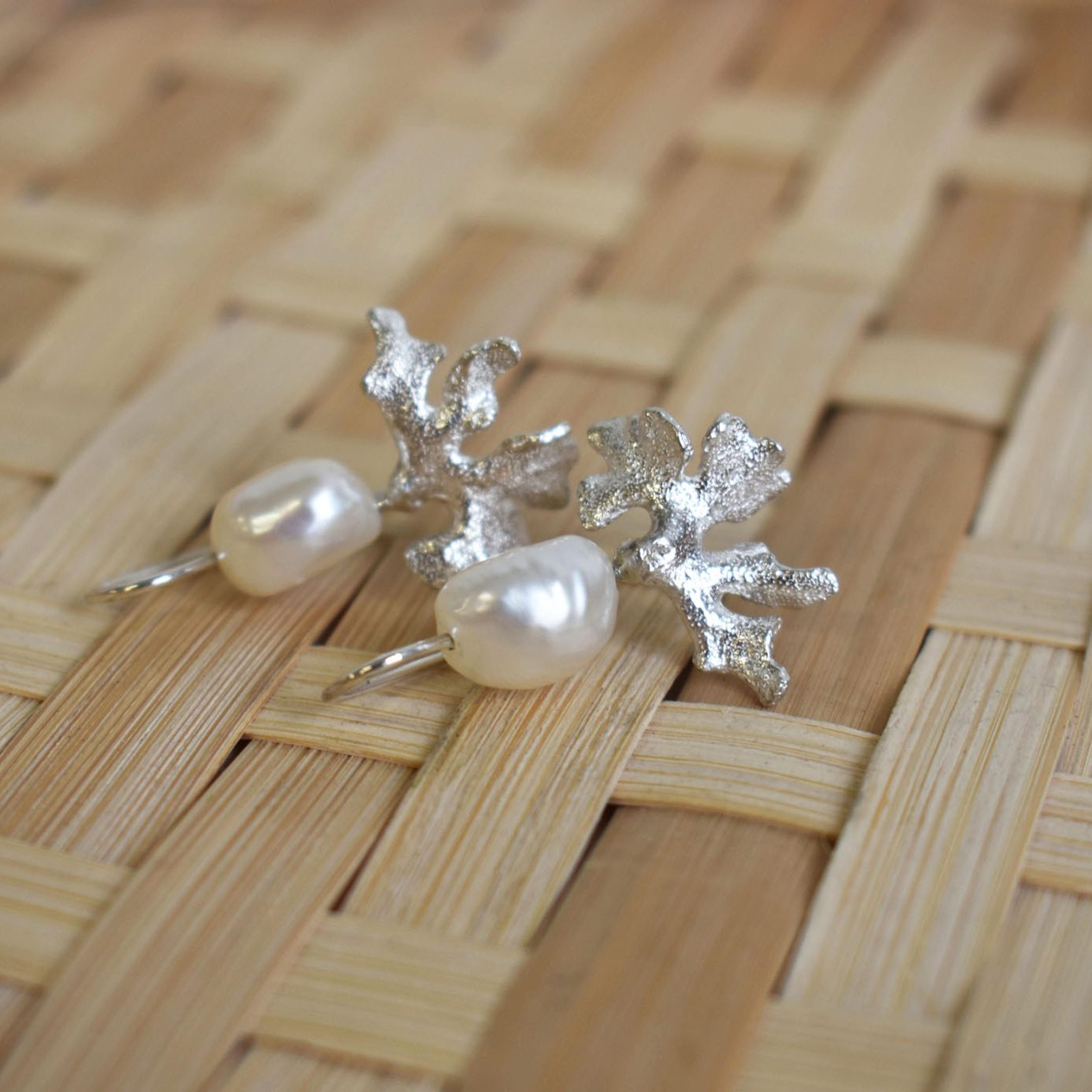 Kinkel Jewelry - Coral Pearl Earrings Kinkel — view 3
