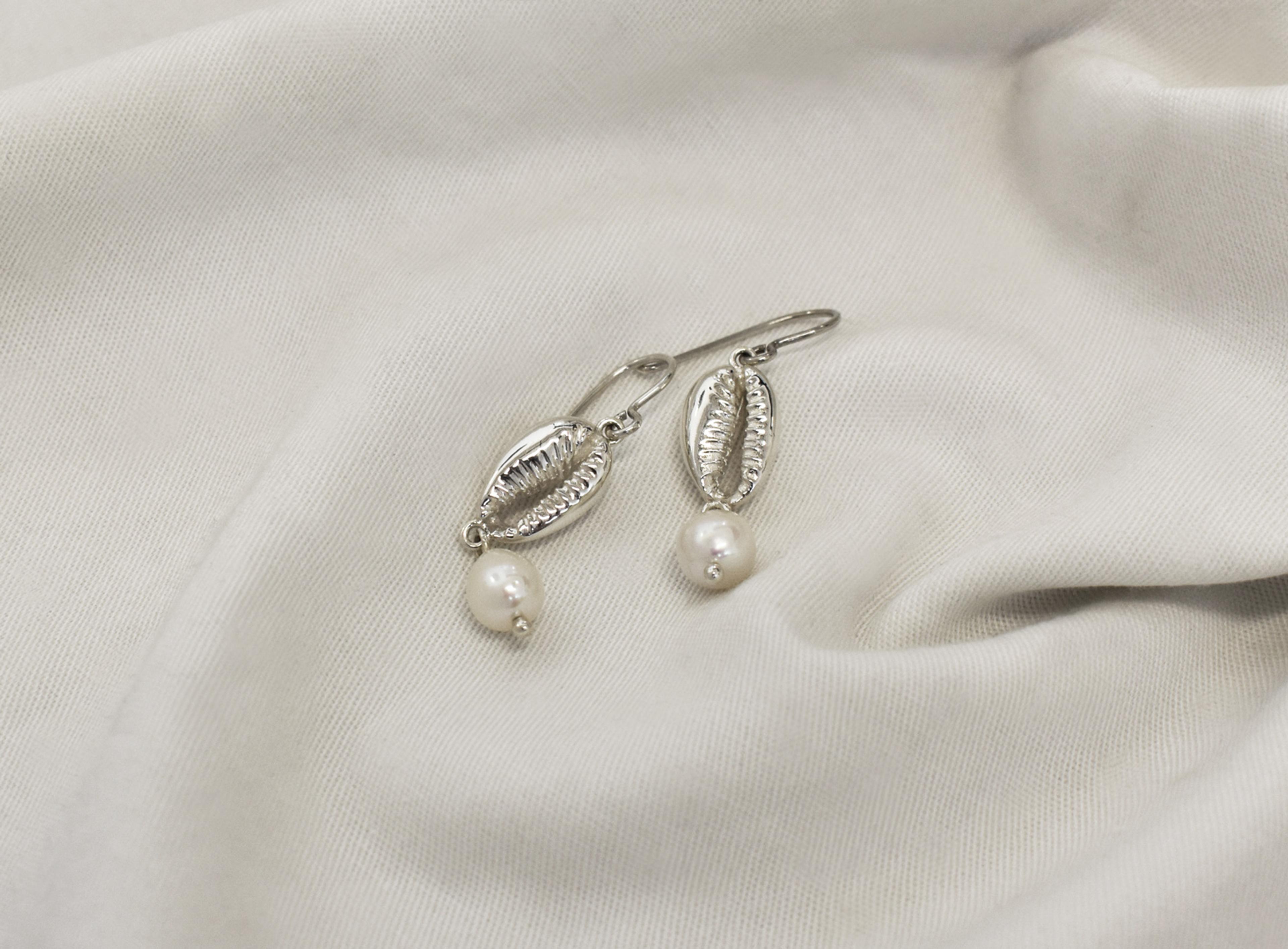 Kinkel Jewelry - Cowrie Pearl Earrings — view 5