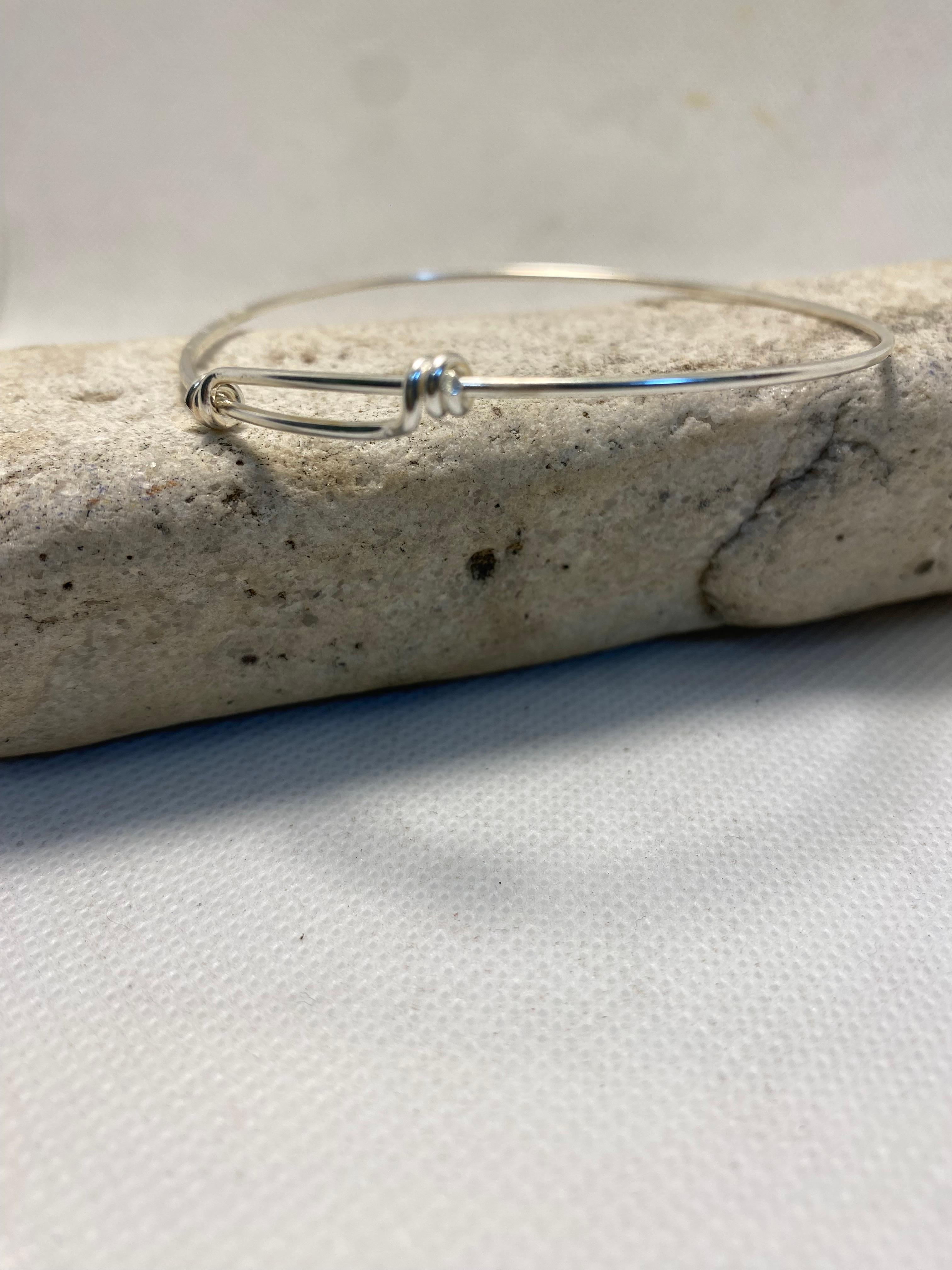 Delicate Silver Knot Bangle