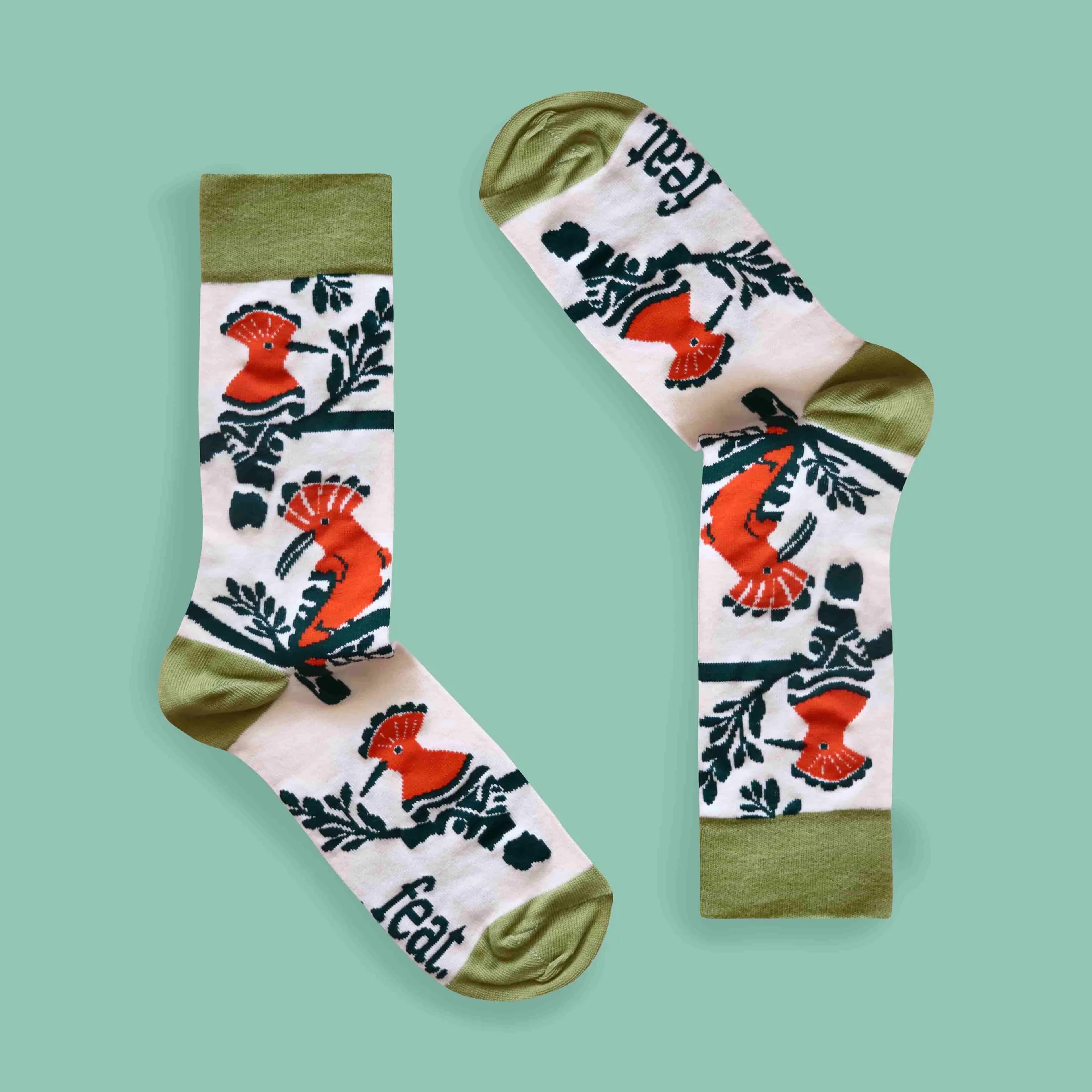 Men’s Hoopoe Bird socks — Feat