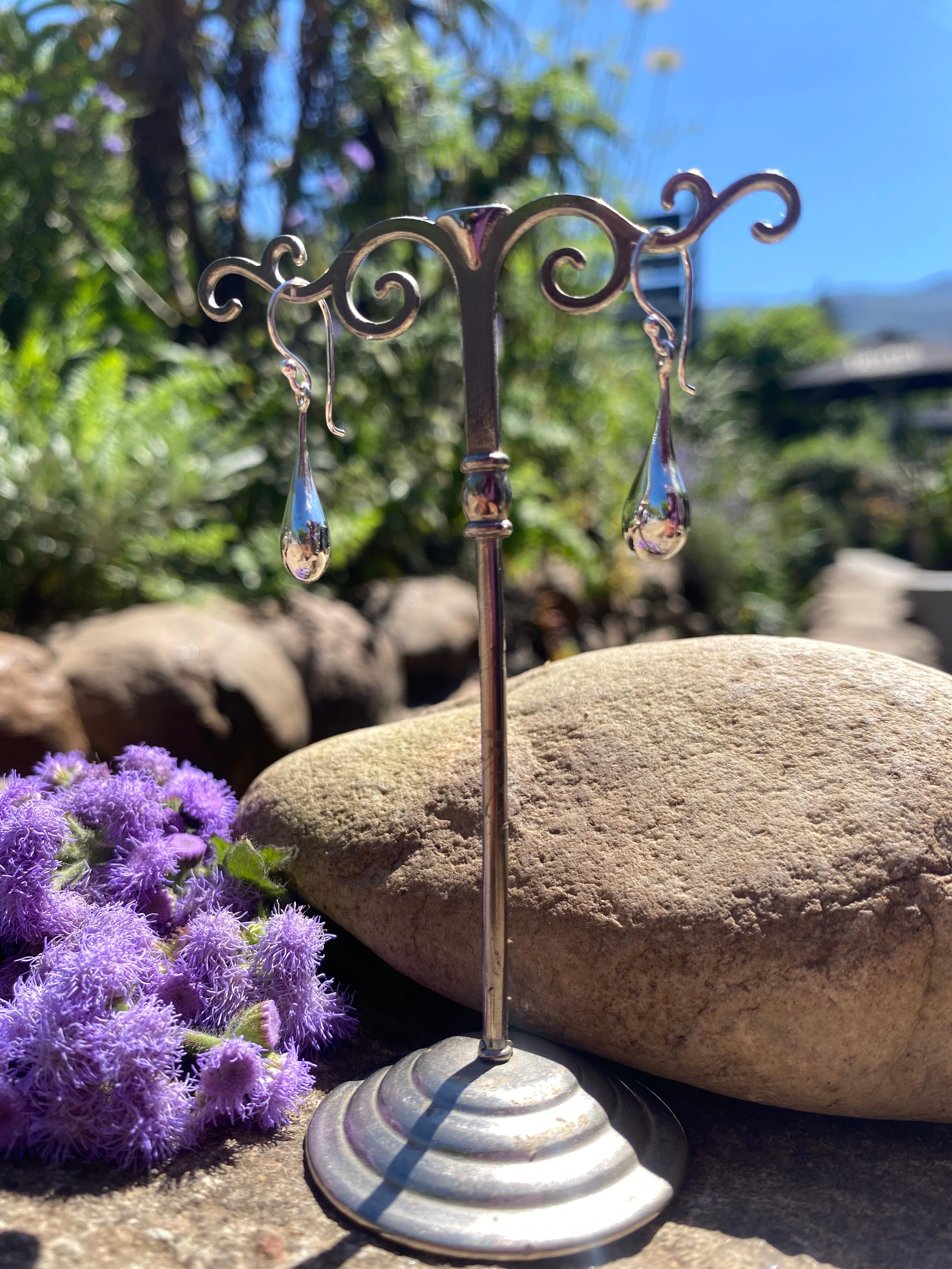 Sterling Silver Teardrop Dangle Earrings
