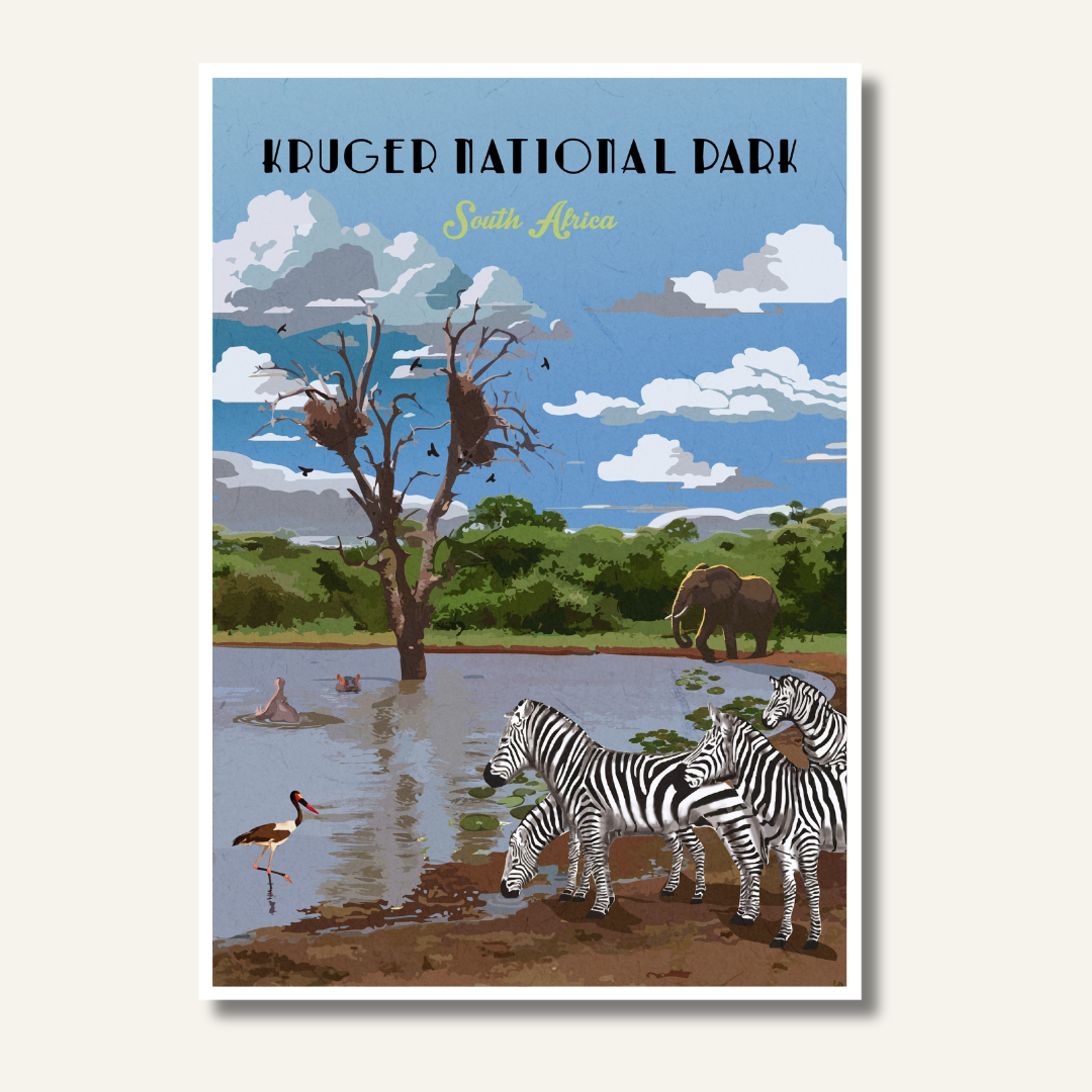 Kruger National Park Travel Poster — view 1