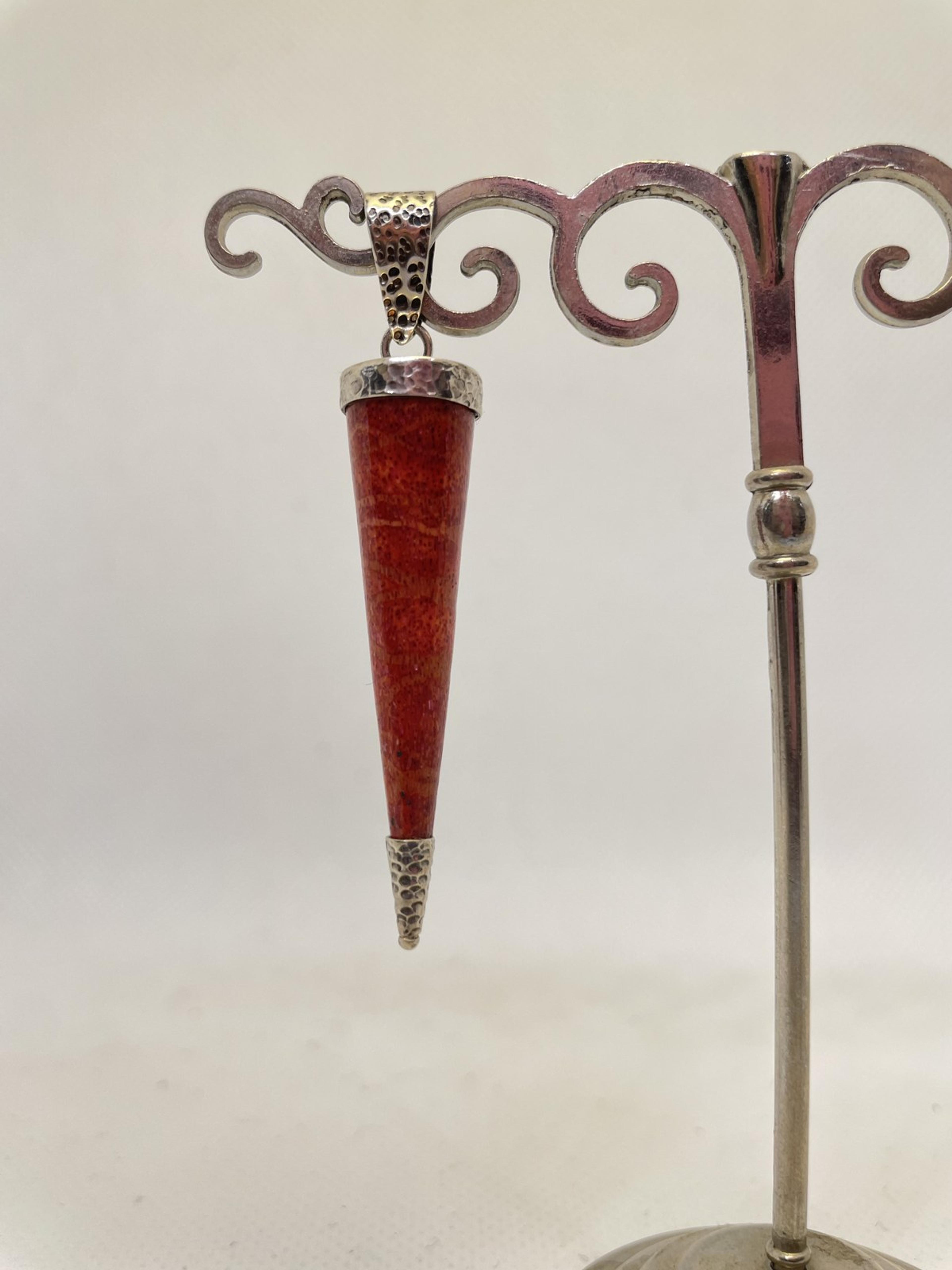 Red Sponge Coral Cone Pendant