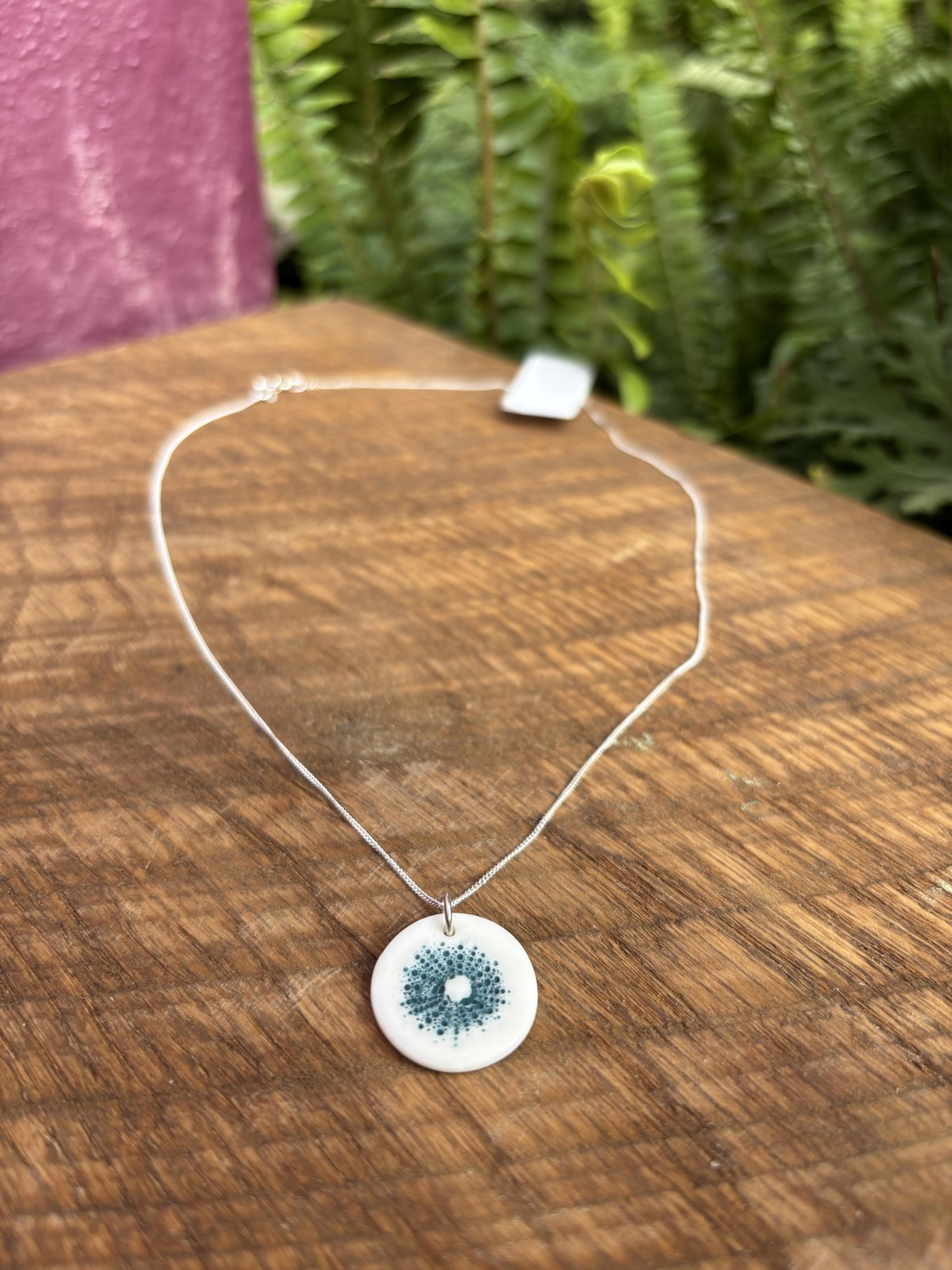 Sea Urchin Motif Pendant Necklace on Silver Chain