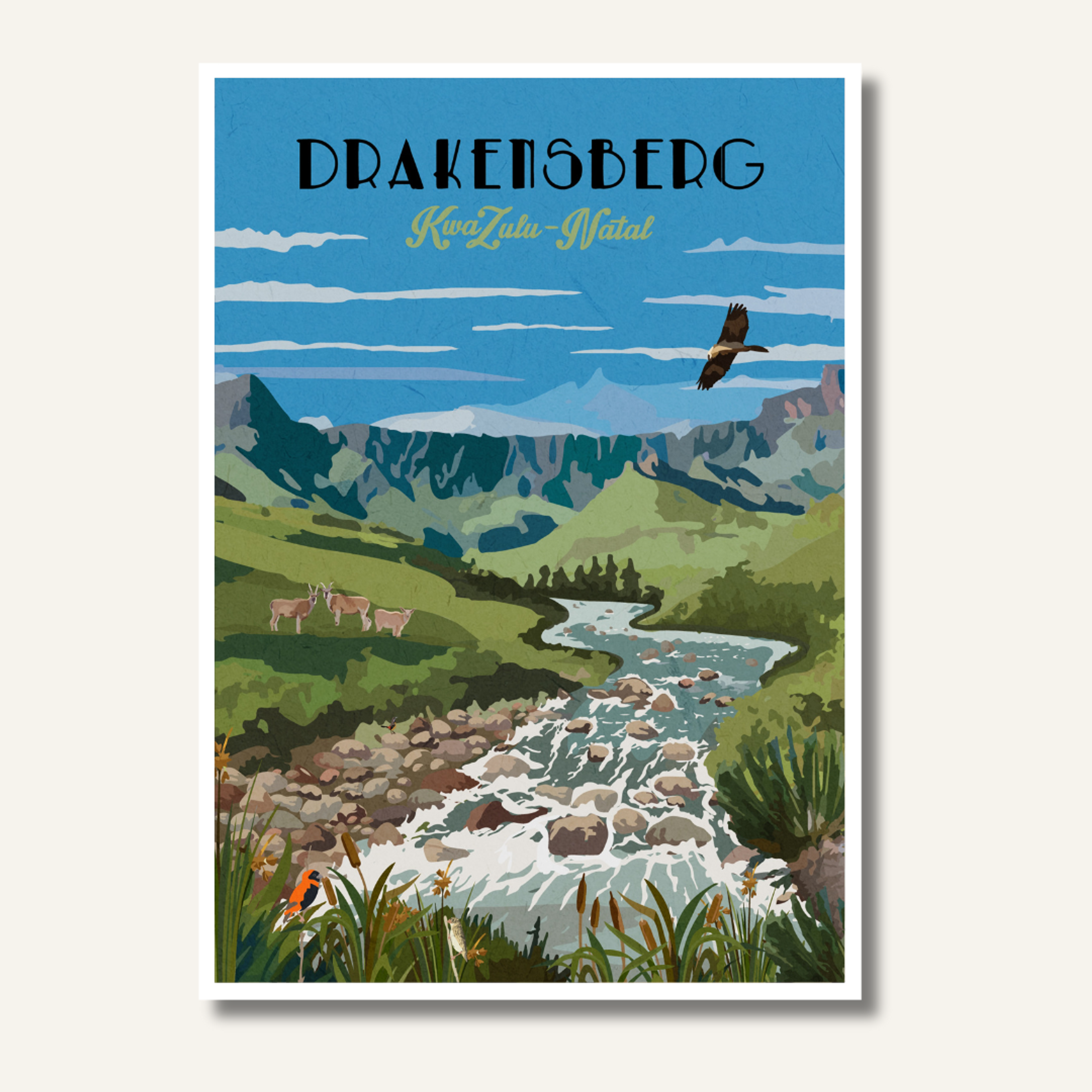 Drakensberg Travel Poster — view 1