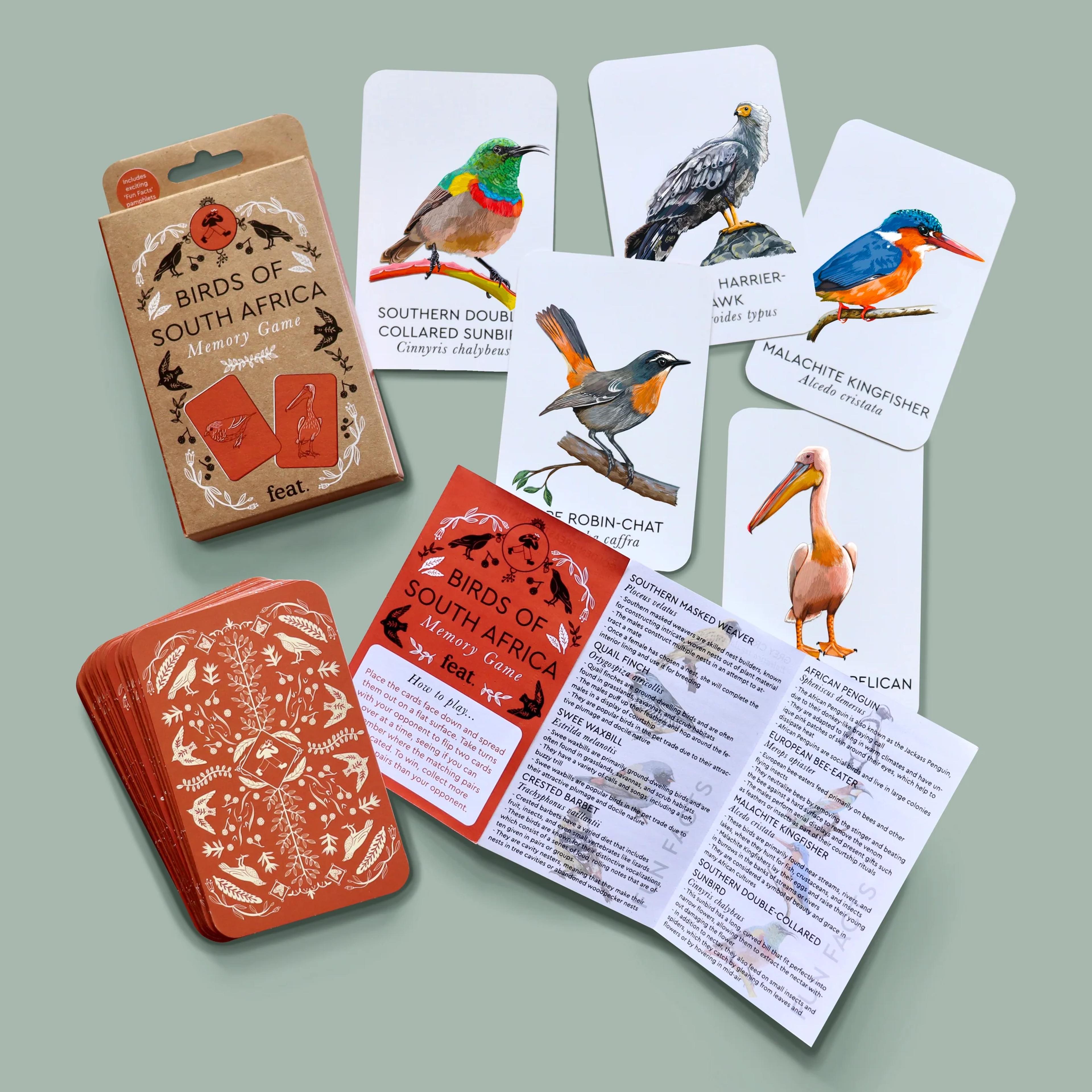 Feat - South African Bird Memory Card Game