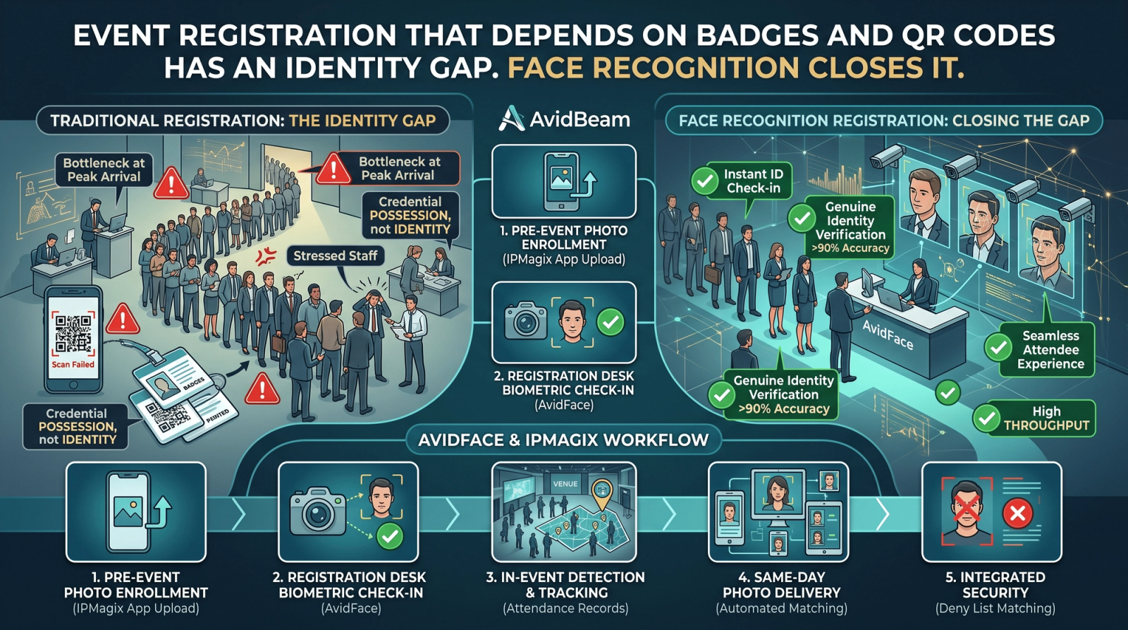 Event Registration That Depends on Badges and QR Codes Has an Identity Gap. Face Recognition Closes It.