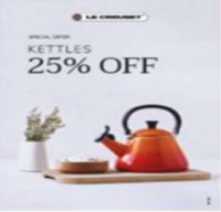 Le Creuset has 25% off kettles and 20% off reusable bottles and travel mugs. Offer runs August 2-31.