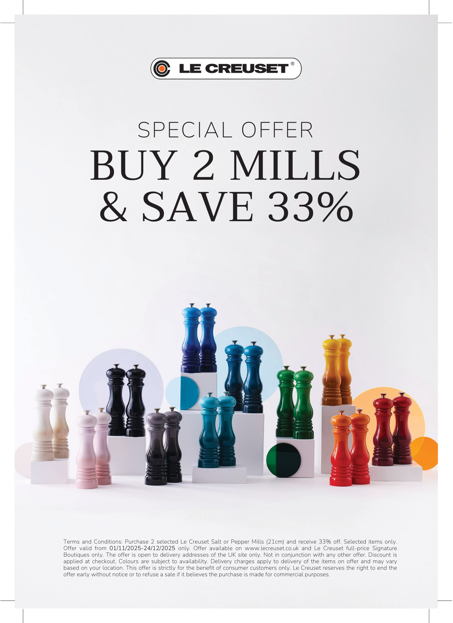 Get 33% off when you buy two mills at Le Creuset before December 31