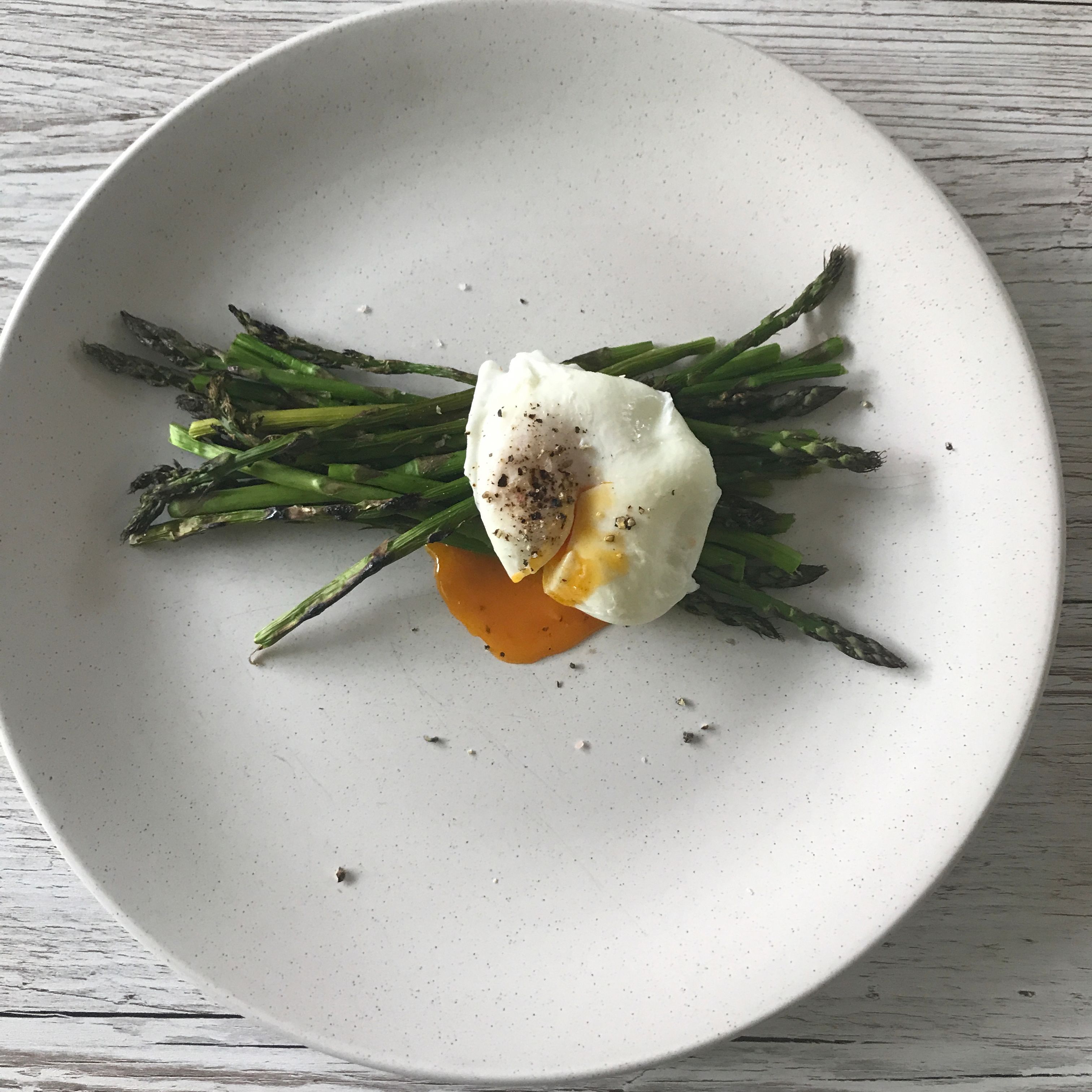 Grilled Asparagus with Poached Eggs