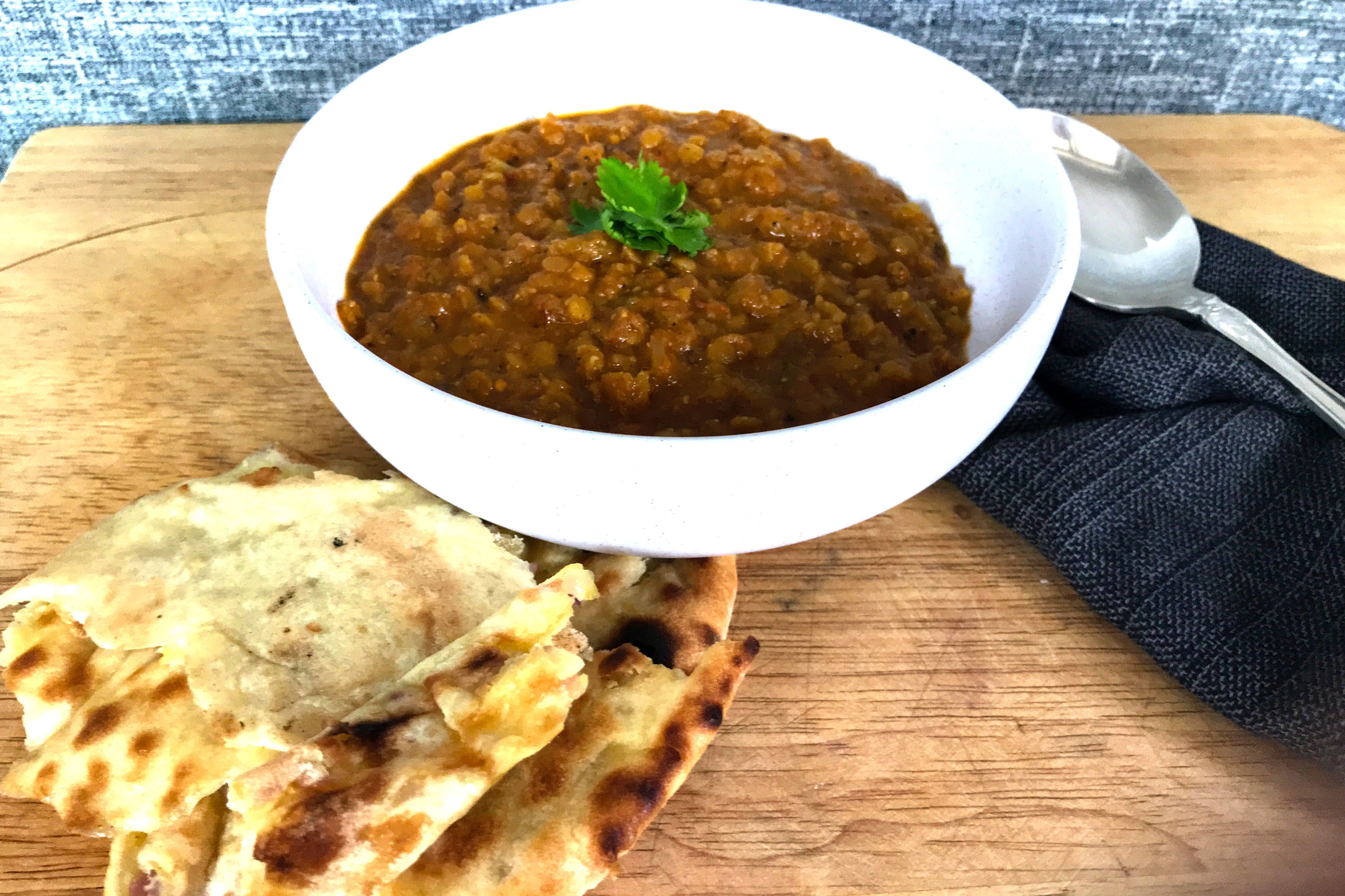 Spiced Tomato, Lentil Coconut Soup