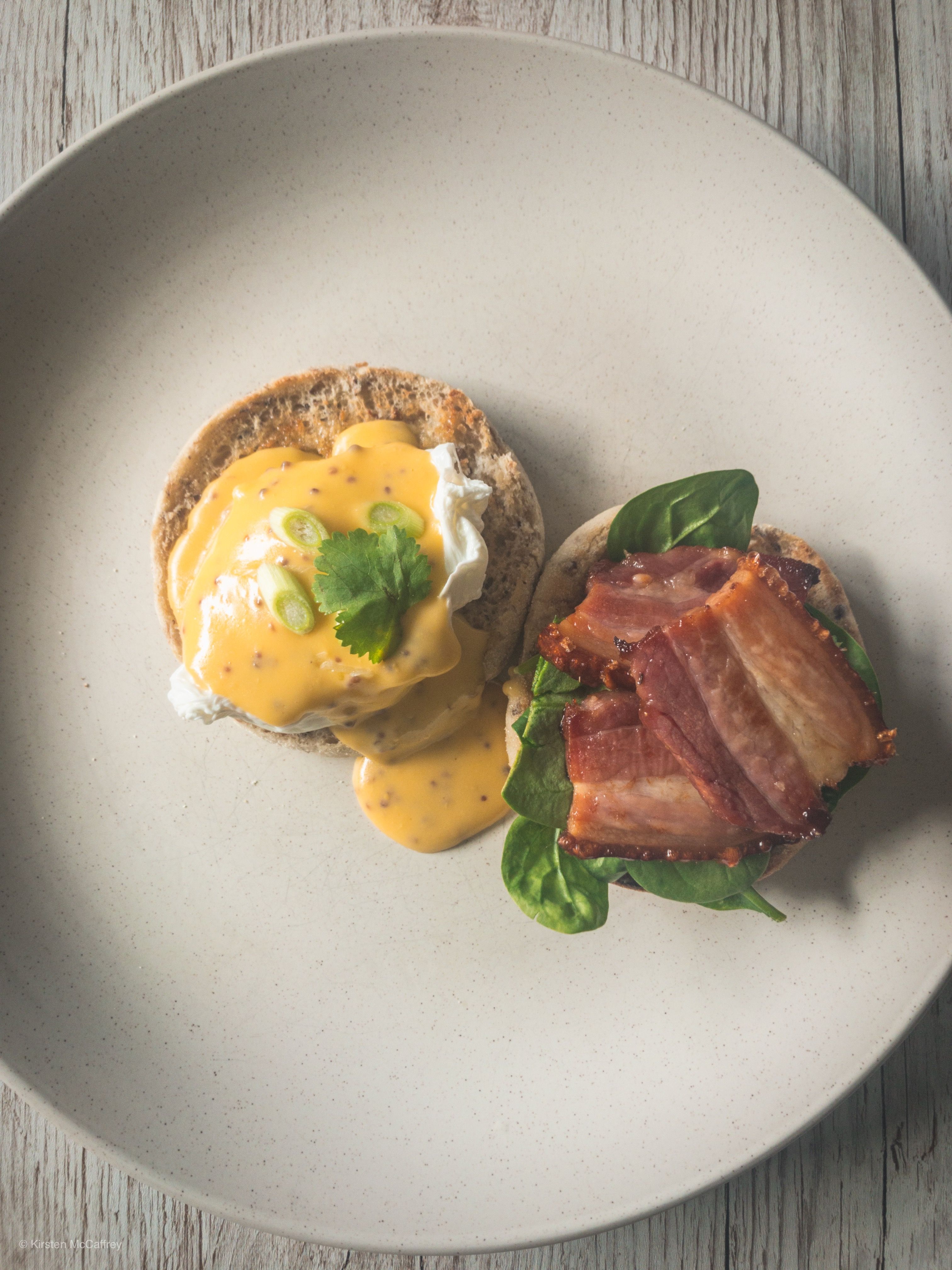 Classic Eggs Benedict with Crispy Bacon