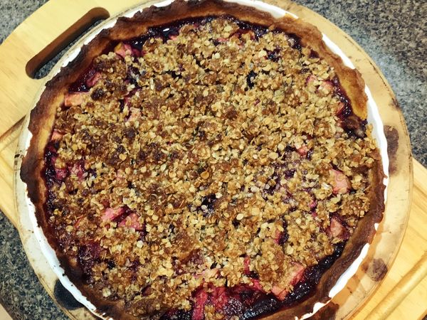 Apple Tamarillo Crumble Tart