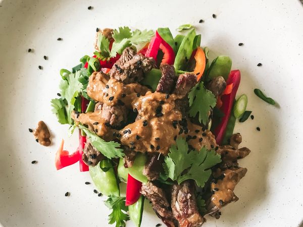 Almond Satay Beef Salad