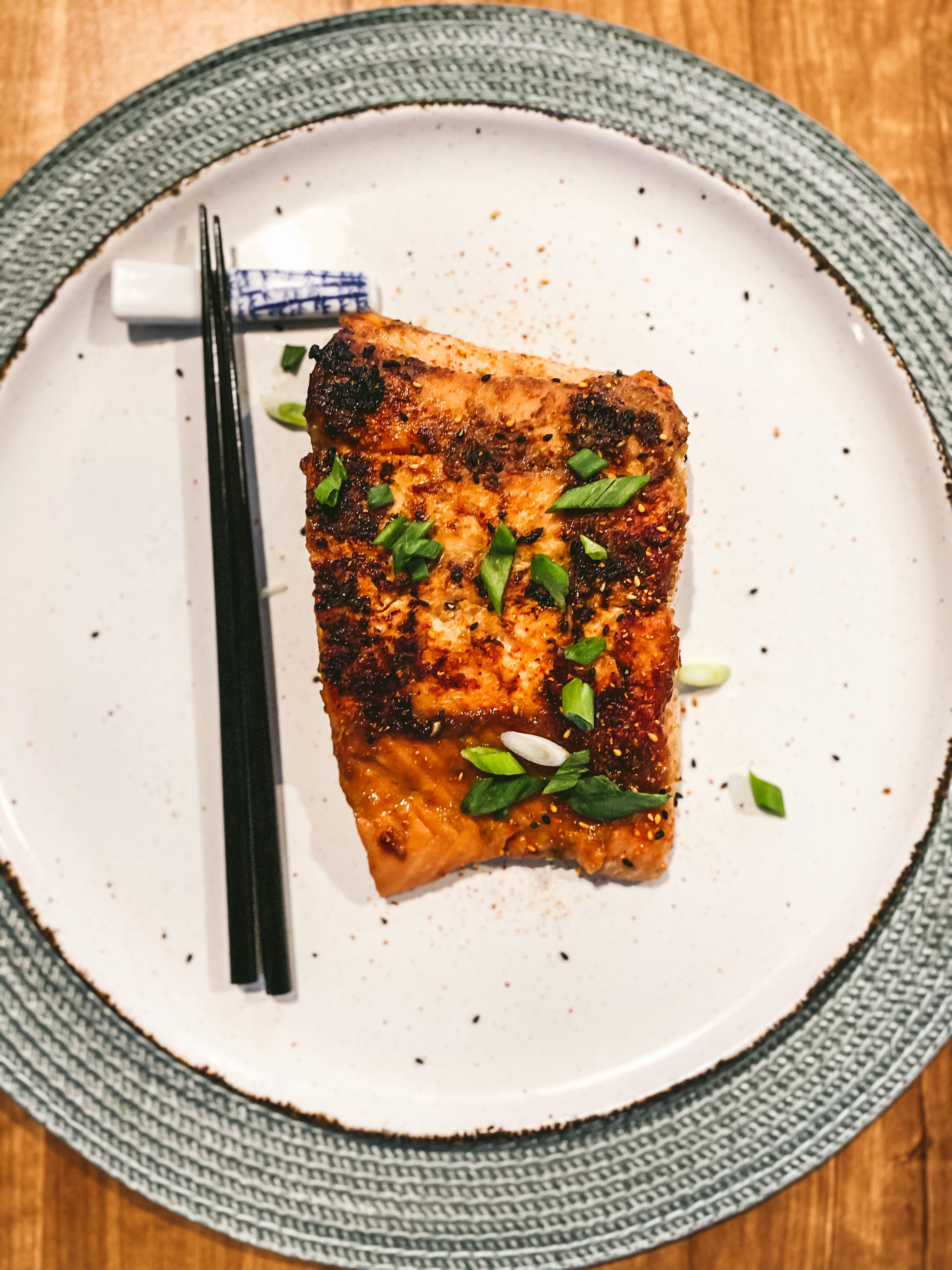 Miso Salmon with Stirfried Greens