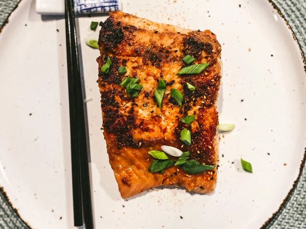 Miso Salmon with Stirfried Greens