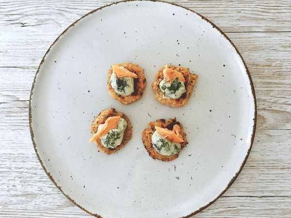Smoked Salmon Cakes with Dill Yoghurt