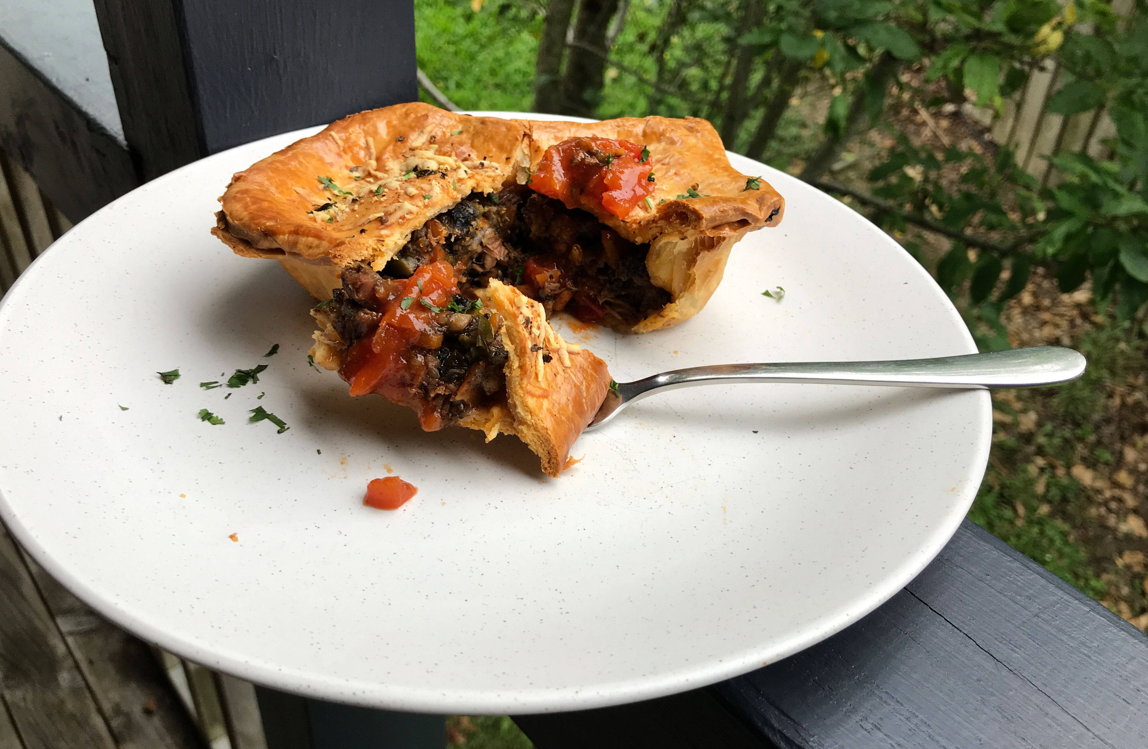 Leftover Roast Lamb, Bacon Mushroom Pies