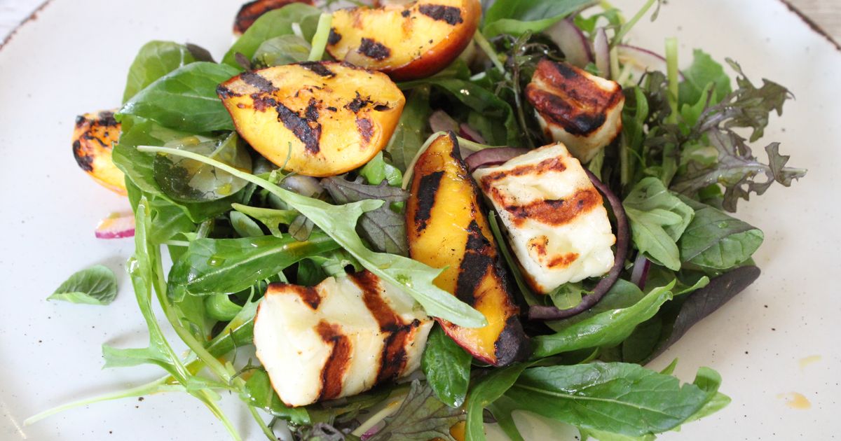 Grilled Nectarine and Haloumi Salad