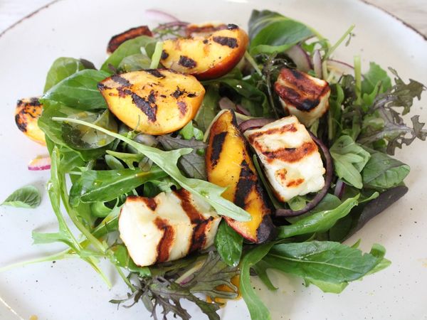 Grilled Nectarine and Haloumi Salad