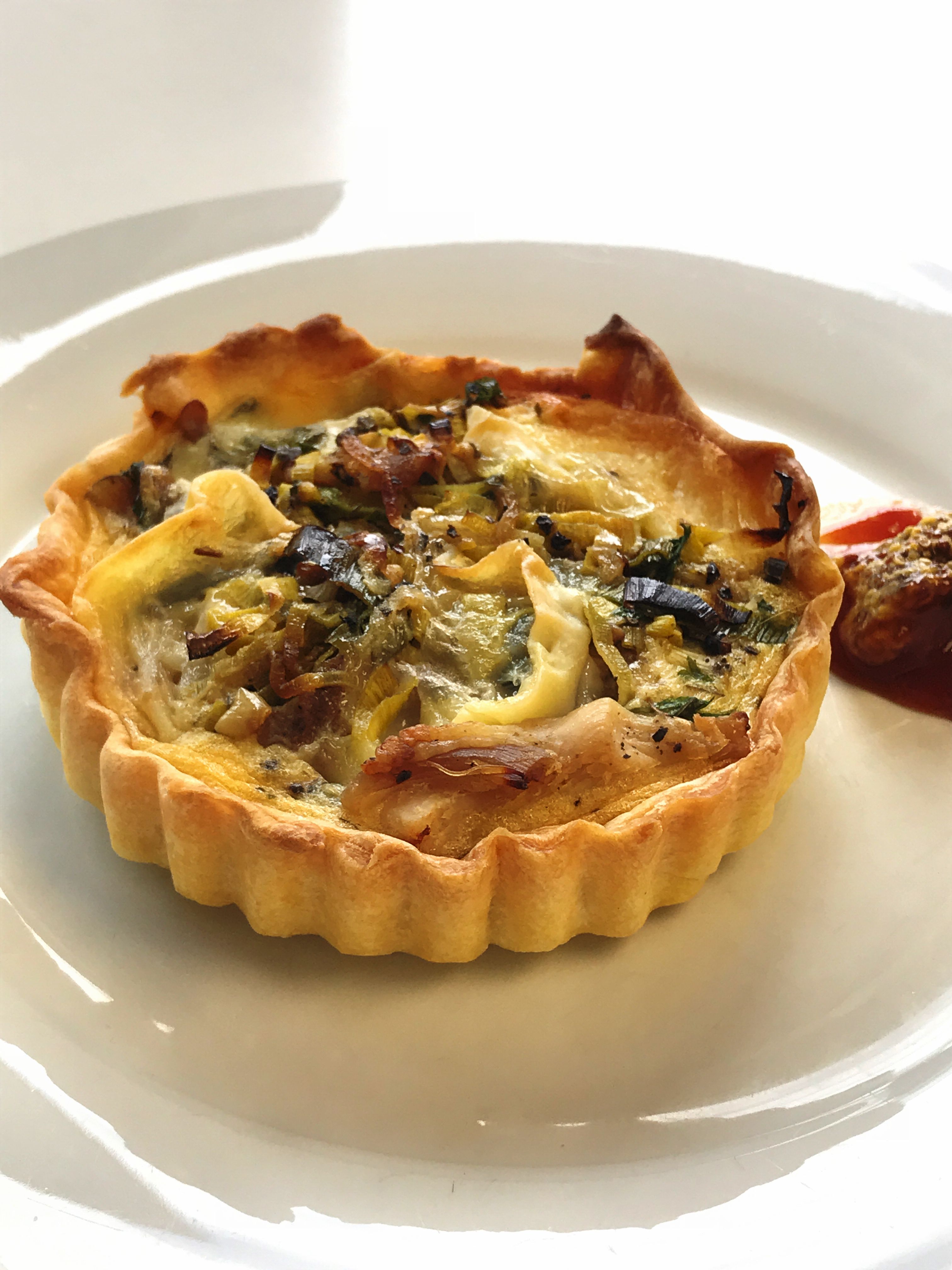Chicken Leek Brie Tarts